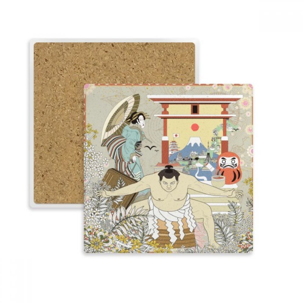 Sous-Verre Japonais Ukiyo-e en Pierre Absorbante pour une Table Basse Sans Taches