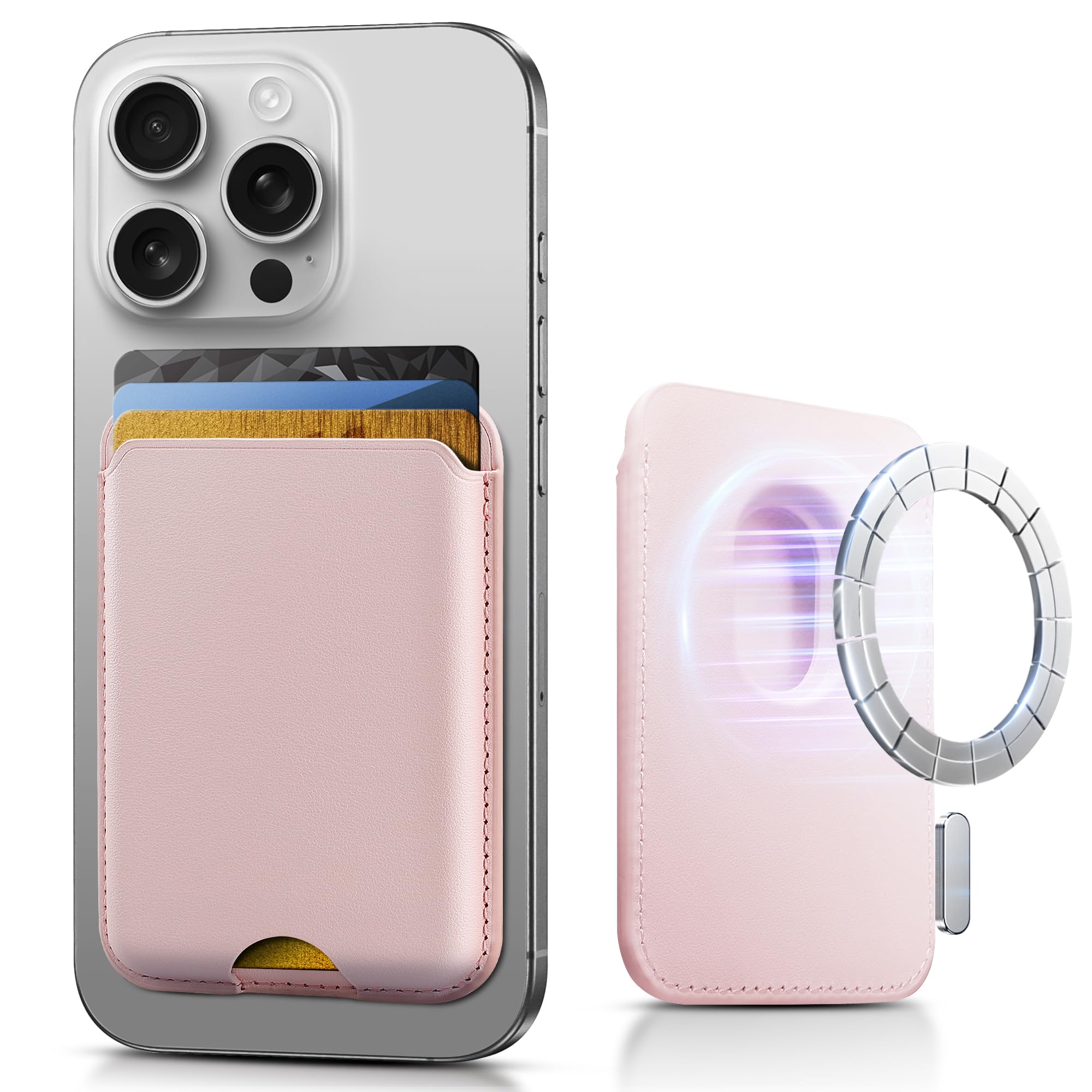 SOUNDBYTE Stronger Magnetic Wallet for iPhone 17/16/15/14/13/12 Series & for MagSafe Cases | N52 Magnet RFID Blocking Leather Magnetic Card Holder