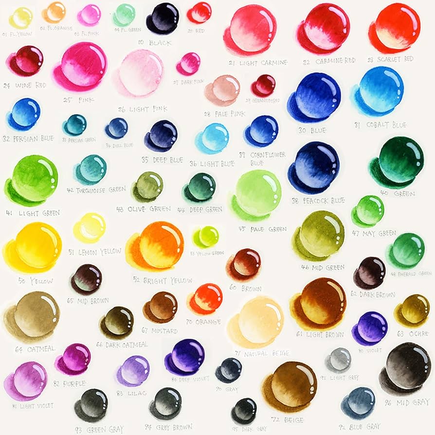 Amazon.com: Kuretake Zig Clean Color Real Brush 48 Colors