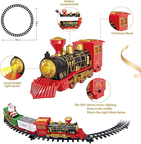 Miniatura 2 de Juego de tren para niños, decoración del hogar, tren alrededor del árbol, tren y pistas para niños, a partir de 3 años (B4299-64)