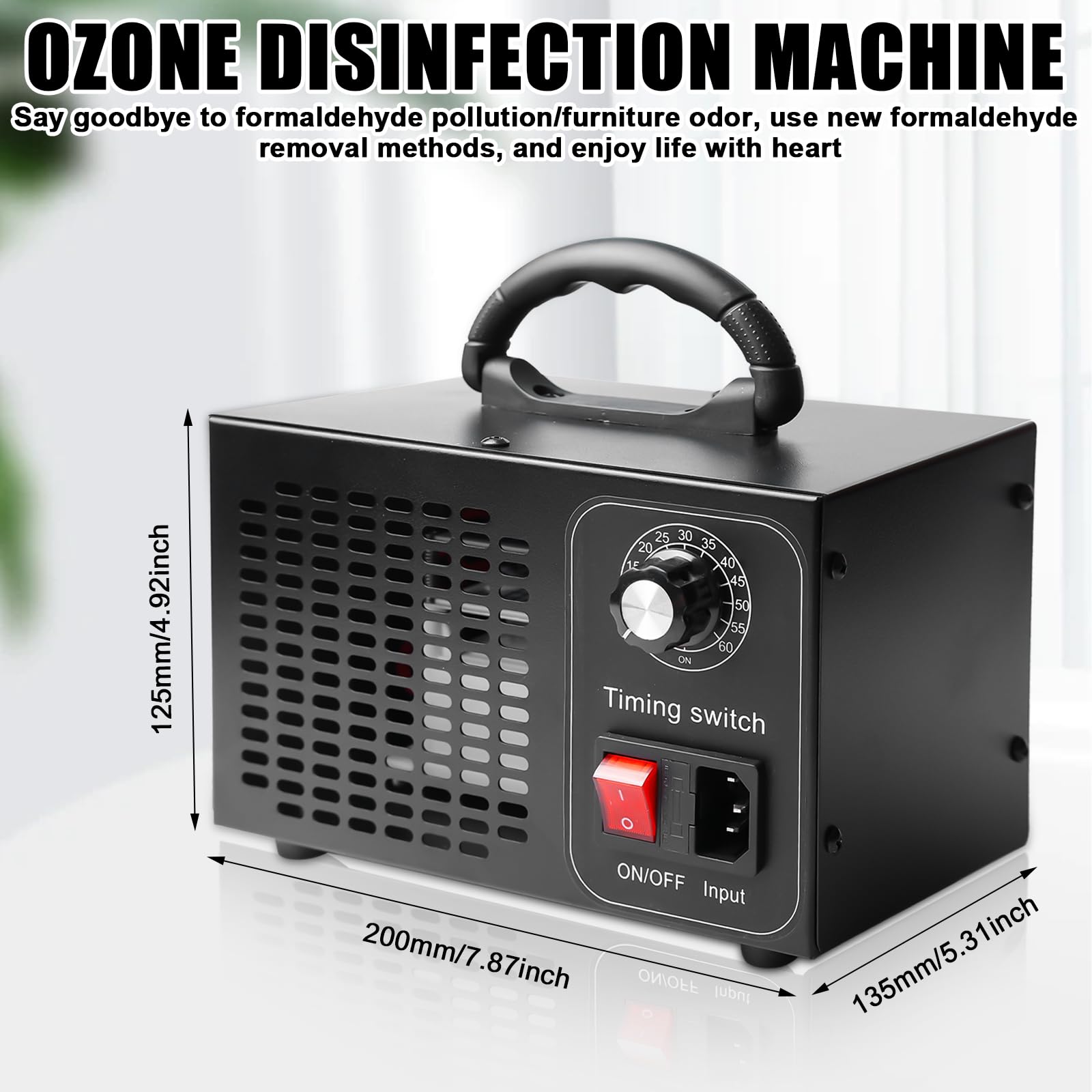 Generator ozonu 60000 mg/h: urządzenie ozonowe, wydajna dezynfekcja ozonu, oczyszczacz powietrza, funkcja automatycznego oczyszczania powietrza, przemysłowy generator ozonu, timer, do pomieszczeń