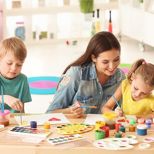 Miniatura 7 de S & E TEACHER'S EDITION Juego de 330 pinceles de pintura, 300 pinceles de pintura, 30 paletas para niños y adultos para crear pintura artística