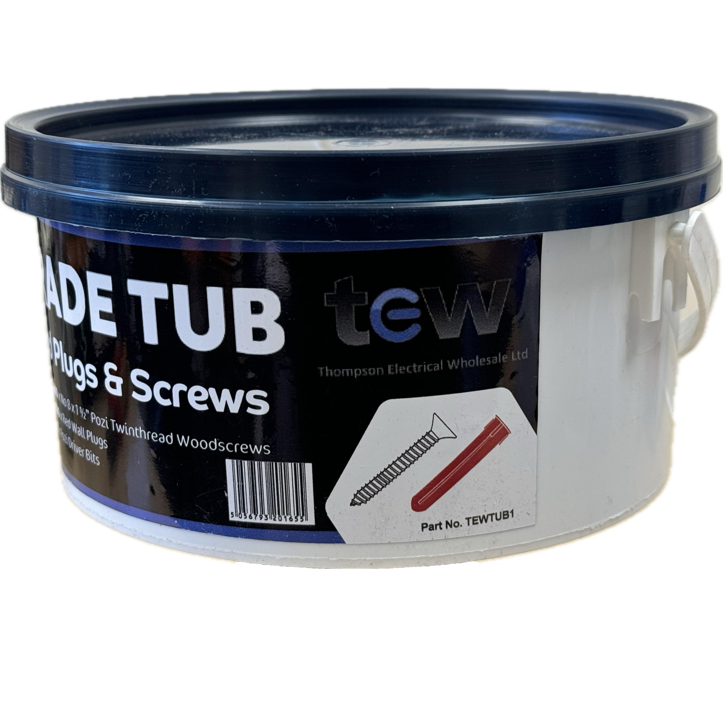 TEW Lot de 500 chevilles murales rouges et 500 vis cruciformes No8 de 3,8 cm avec 2 embouts cruciformes
