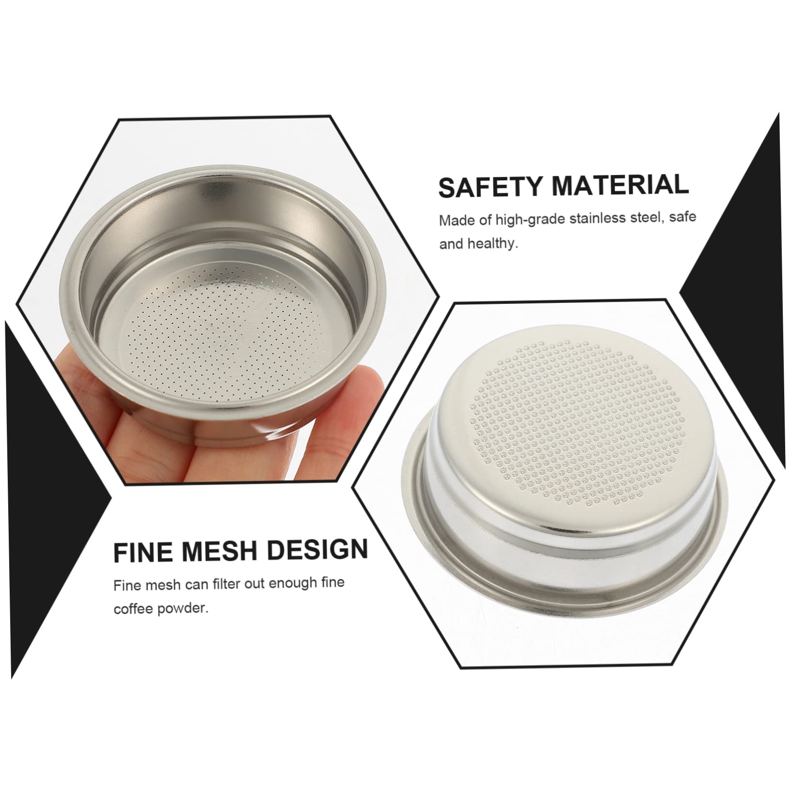 Uonlytech 5pcs Coffee Filter Basket Single Stainless Steel Espresso Strainer Wear-resistant Coffee Machine Accessory