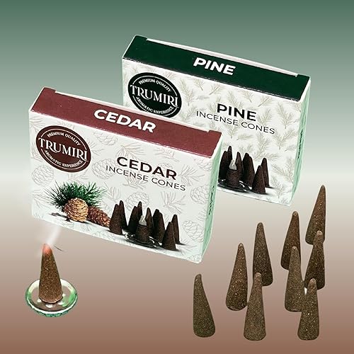 Miniatura 7 de Paquete combinado de conos de incienso, 10 cedro + 10 conos perfumados de pino