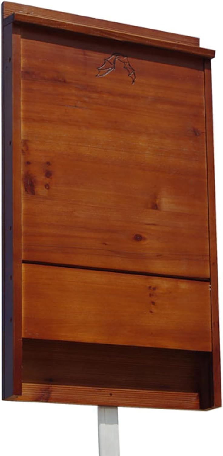 BestNest Premium Stained Bat House – Dark Brown Outdoor Bat Box – Holds Up to 100 Bats – Grooved Wood Interior, Ventilated Design, Vertical Mount Wildlife Shelter