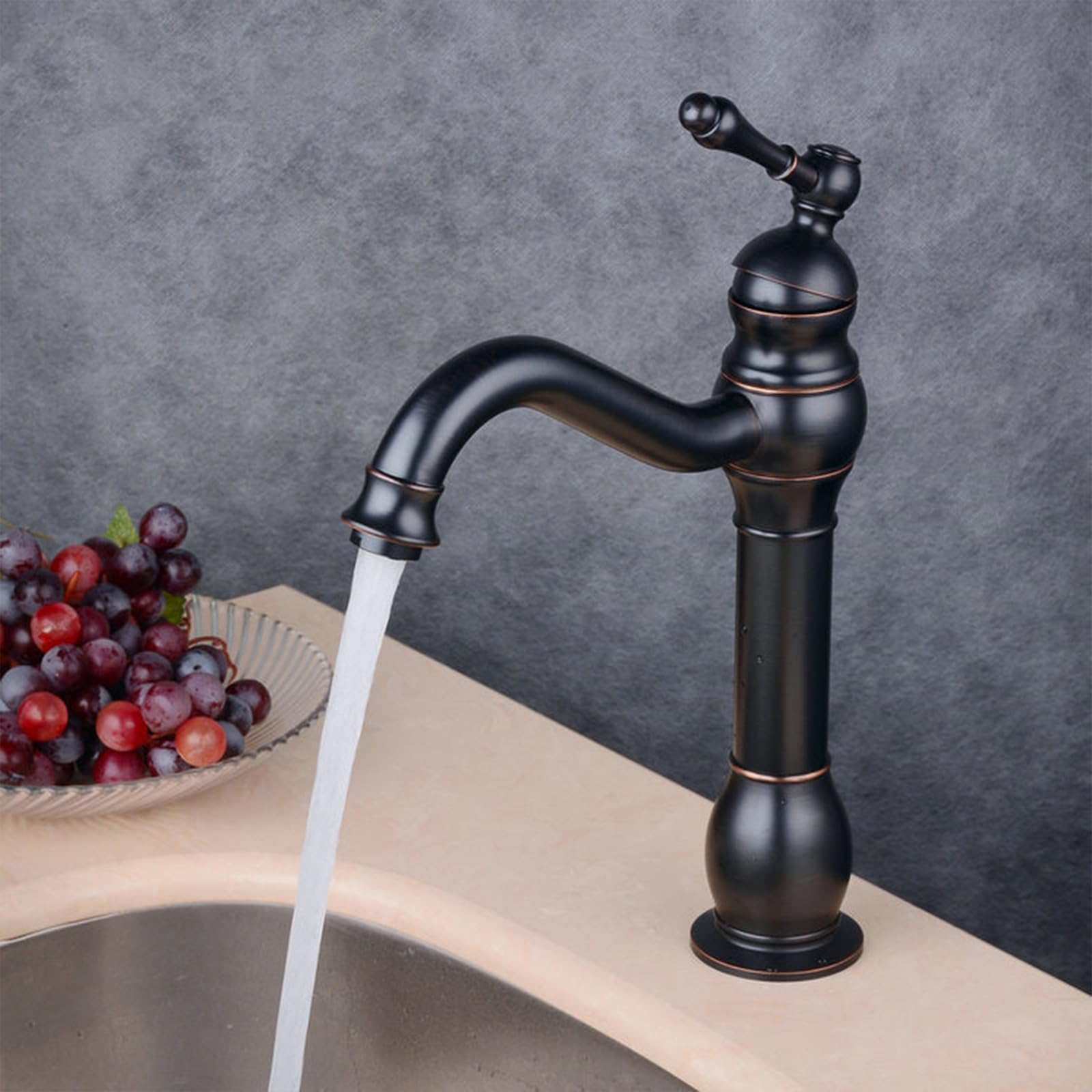 Kraan Keuken Antiek Zwart, Hoge Wastafelkraan Retro Kraan Keuken Antiek Zwart, Hoge Wastafelkraan Retro