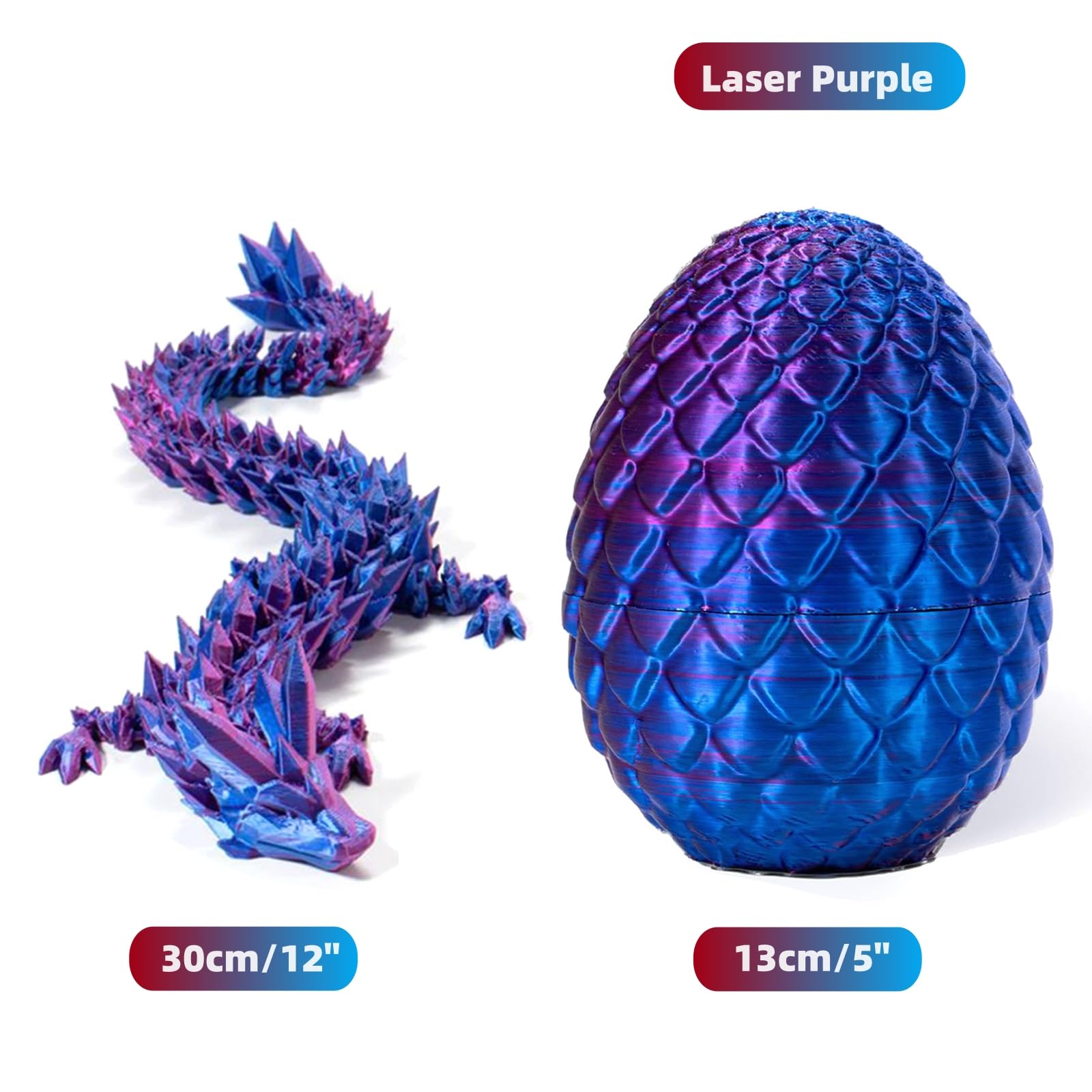 Huevo De Cristal Misterioso De Dragón Impreso En 3D Con Dragón