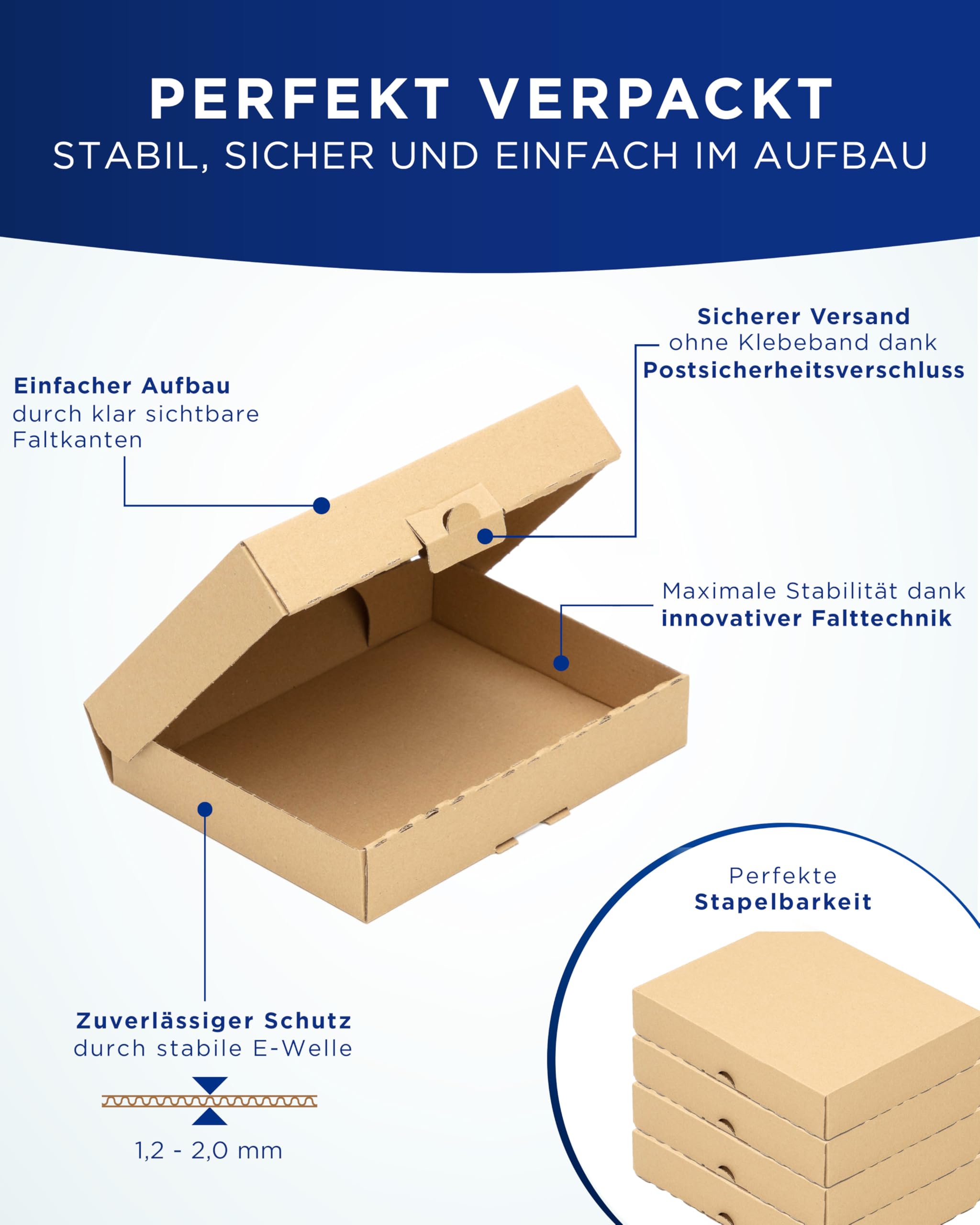 KK Verpackungen Maxibriefkartons 255 x 200 x 46 mm Braun DIN A5 (Außenmaß 260 x 203 x 49 mm) | 100 Stück, Versandkartons Faltschachteln Maxibrief Post-Kartons für Warensendungen Büchersendungen