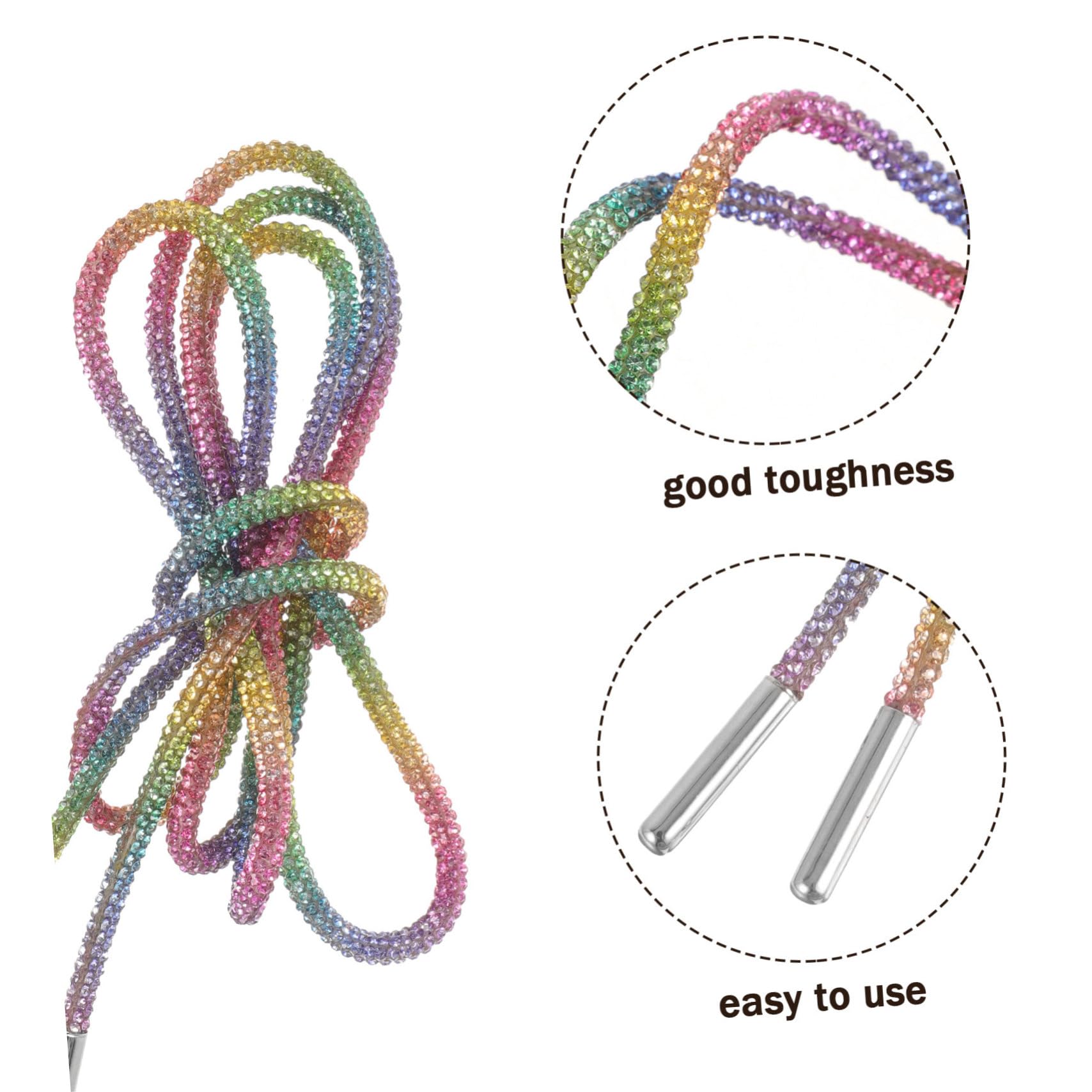 LIFKOME Kristall Schnürsenkel Glänzende Schnürsenkel Kugel Strass-bling- Turnschuhe Schuhdekoration Weiß Strass Plus Baumwollseil Plus Kleber