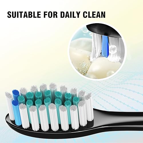 Miniatura 3 de Whuppsi Cabezales de cepillo de repuesto para cepillos de dientes eléctricos Philips Sonicare, 8 piezas, negro, repuestos para ProtectiveClean, para