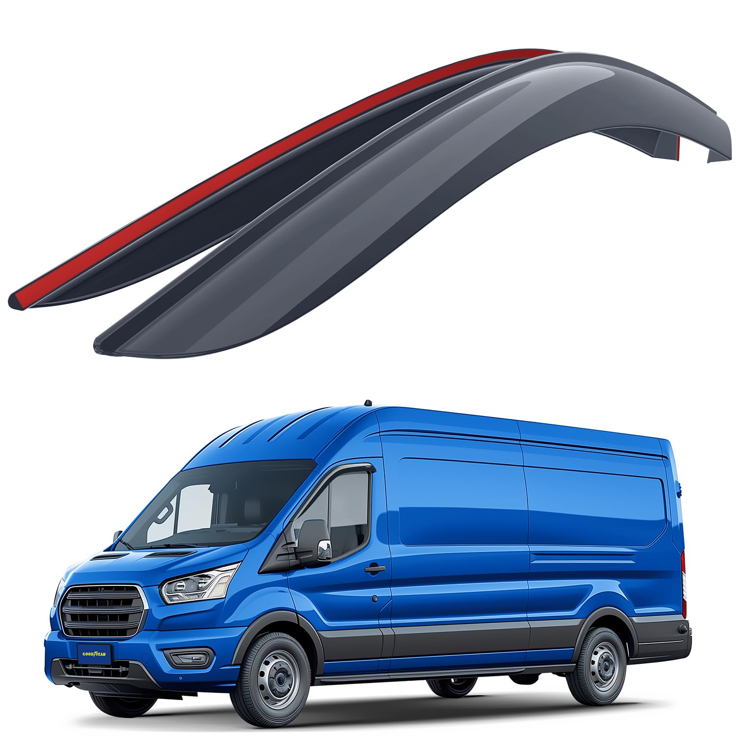 Goodyear Deflektory do/kompatybilne z Ford Transit 13-26 - Naklejana 2 szt