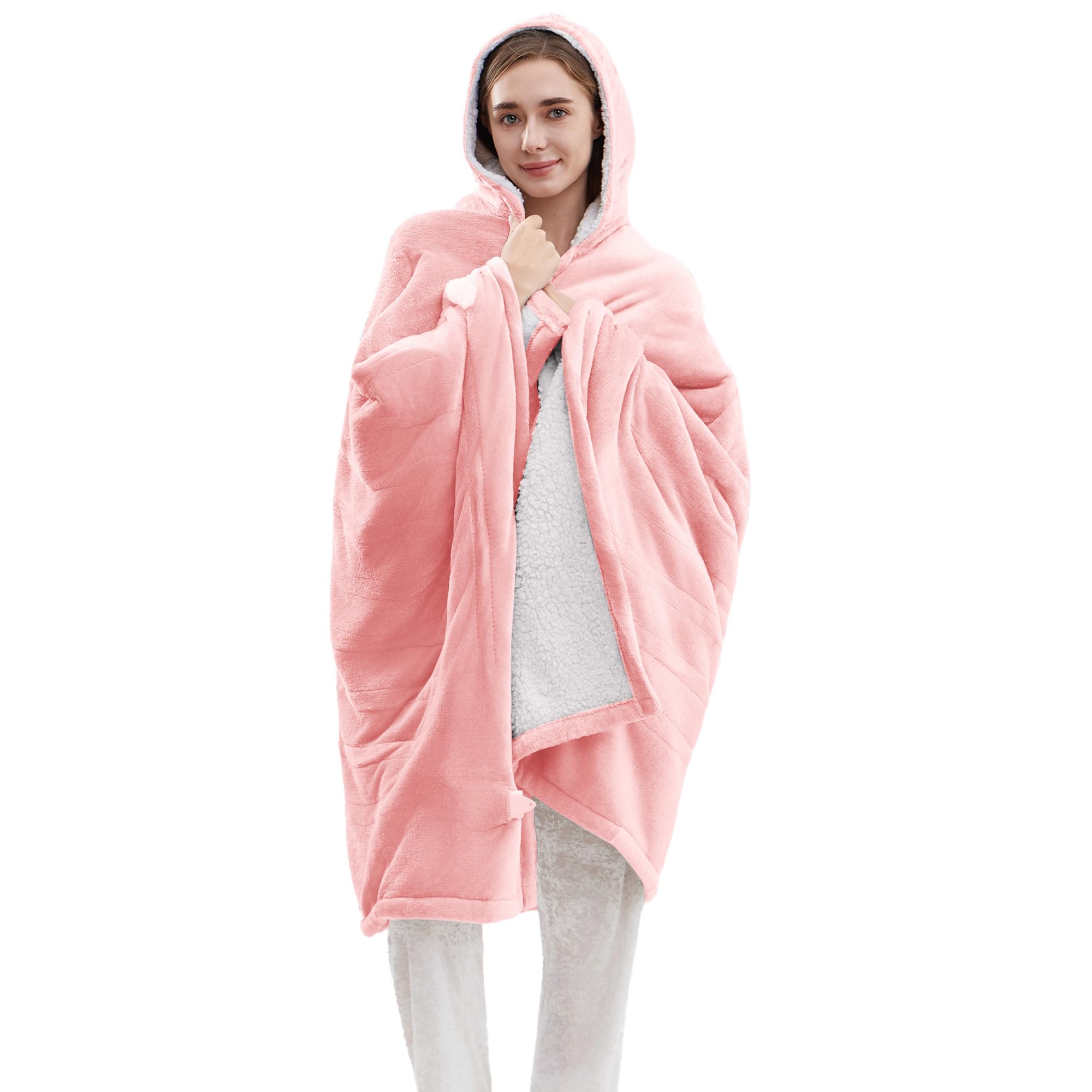 YILOTE Electric Blanket Wearable Throw - Robe with Sleeves and Foot Pockets - 7-Level Heating Auto-Off Blanket for Adults