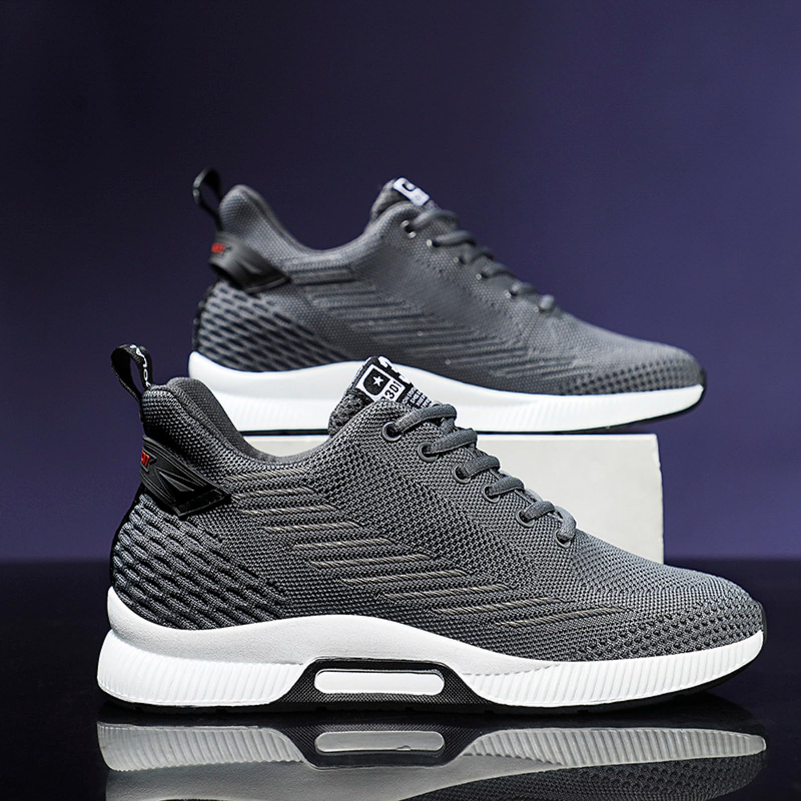 Generisch 2026 Sneaker da uomo Novità scarpe alte 6 cm per uomo, sneakers casual in rete da uomo, scarpe sportive leggere traspiranti con lacci con tacco di sollevamento nascosto per uomo