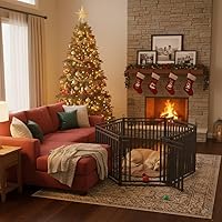 Vista 7 de Valla Engrosada para Perros Duradera y Resistente para Patio Exterior, 8 Paneles de 40" de Altura, Portátil y Fácil de Instalar – Ideal para Uso