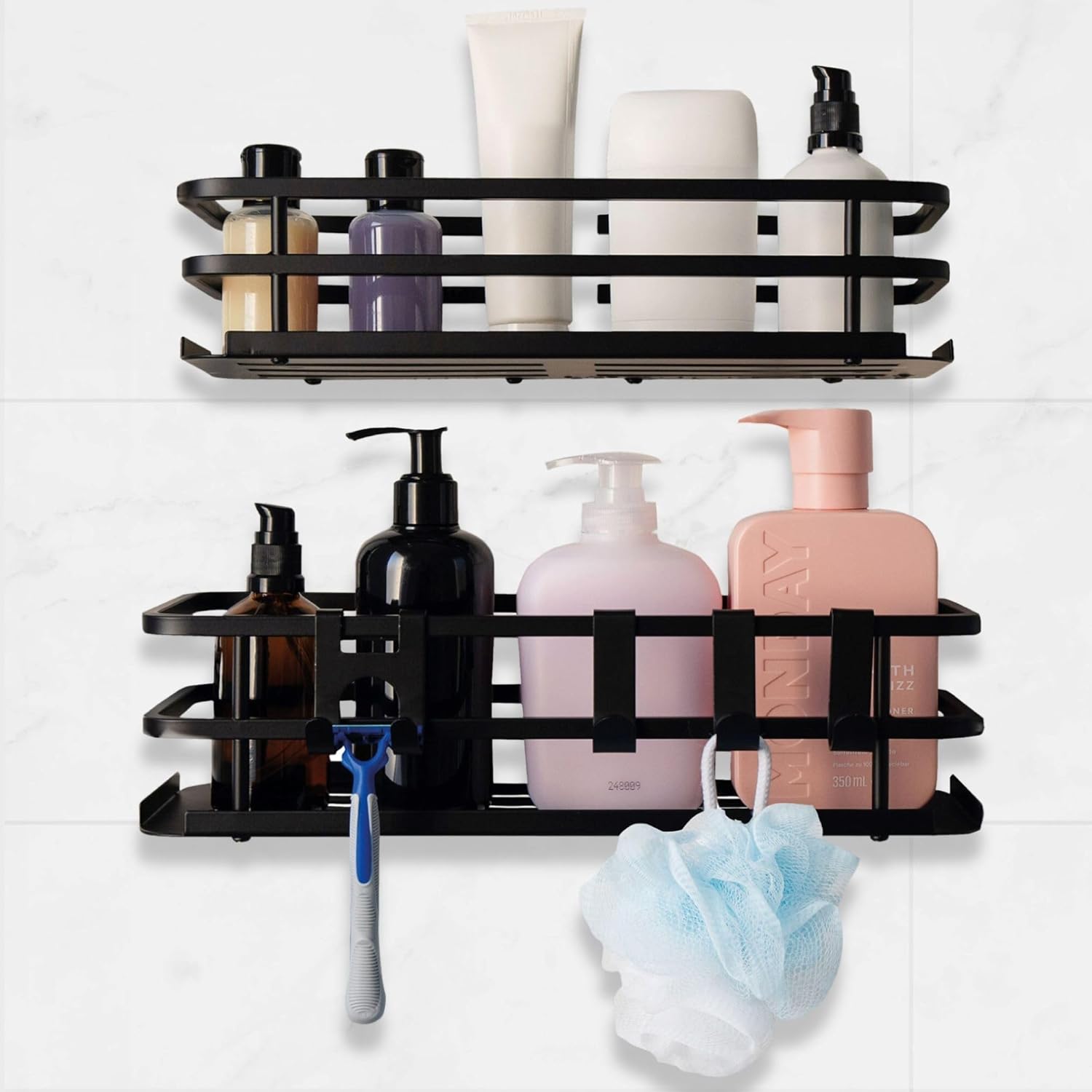 DECONOST Shower Caddy 2Pack Premium Bathroom Organiser w/Durable