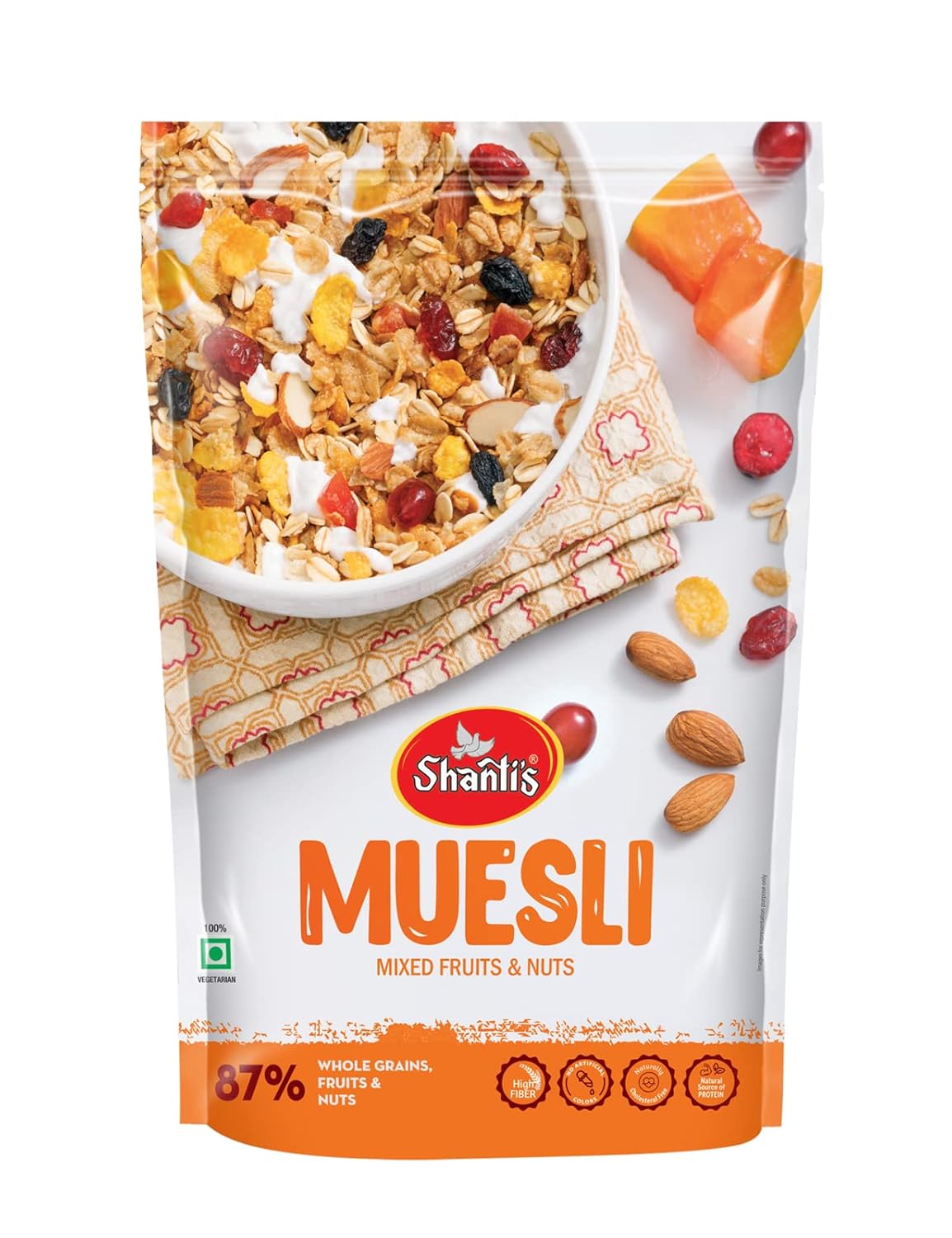 Shanti’s Mix Fruit Muesli/Breakfast Cereal/High in Iron/Source of Fibre/Zero Cholesterol Free