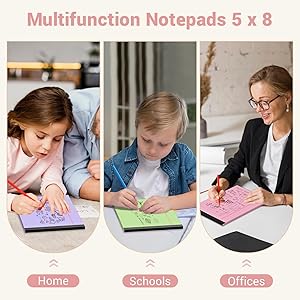 Legal Pads 5x8 Small Note Pads Colored Notepad, 9 Pack, Narrow Ruled Lined Paper, Micro Perforated Writing Pads Memo Pad, 30 Sheet/Note Pads, Notebook Paper Tablet for School, Colored Legal Pad 5x8''