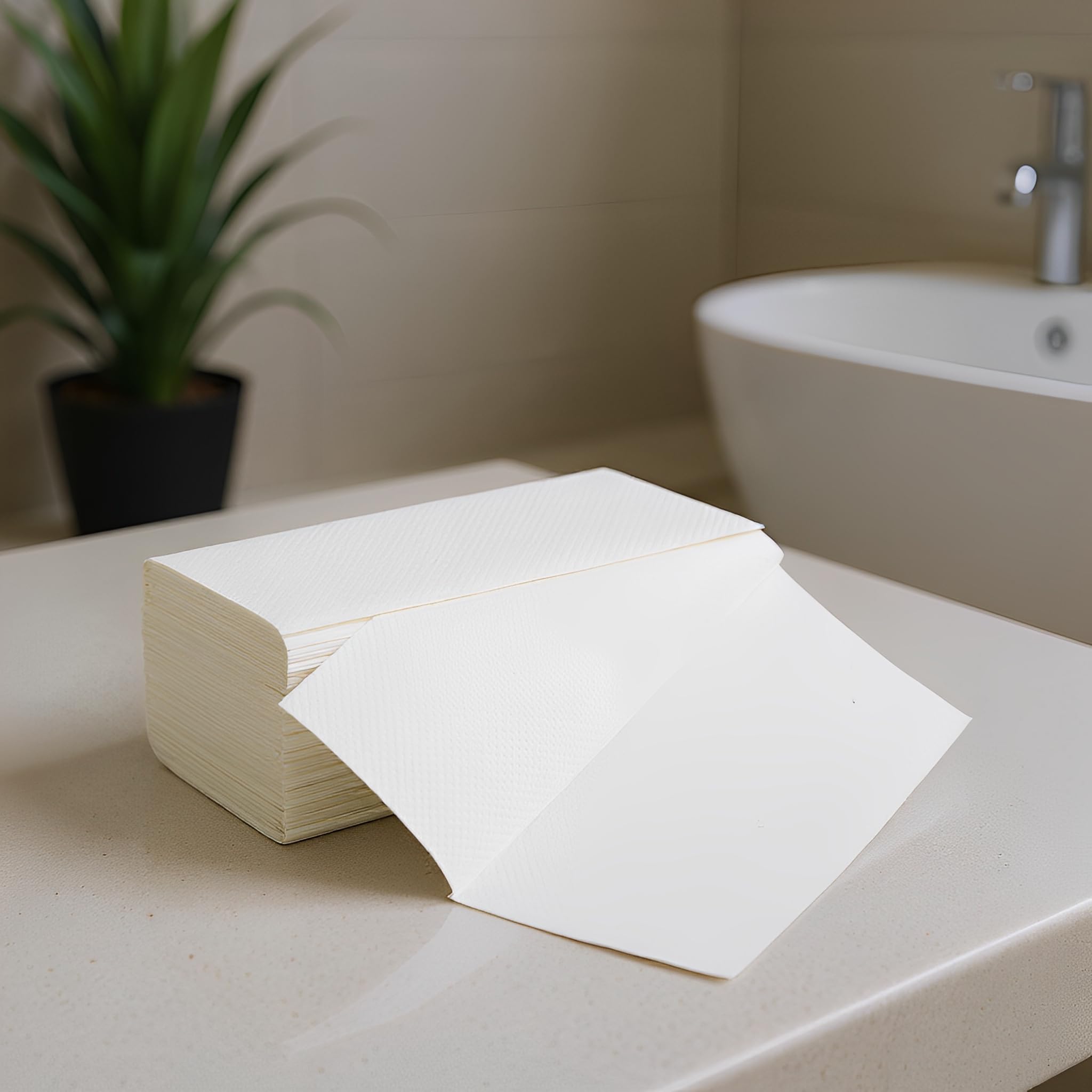3200 saugstarke, günstige Falthandtücher für alle gängigen Spender | 2-lagig | 23x21 cm | weiß | V-Falz | 16 Päckchen a 200 Tücher= 3200 Tücher im Karton | Huchtemeier