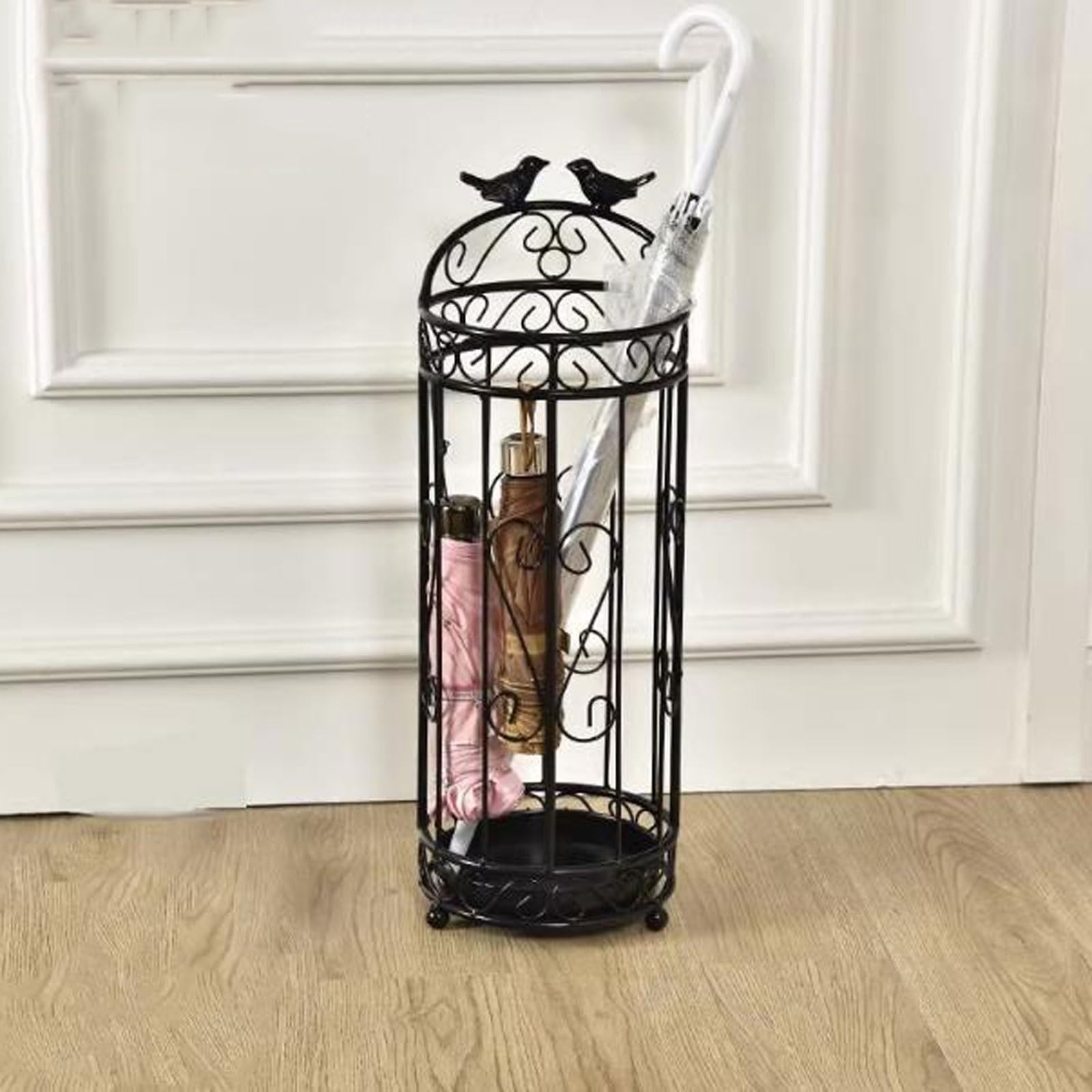 Schirmständer Kreativer Schirmständer im modernen Stil, ausgehöhlter Schirmeimer mit Abtropfschale, Halter for Schirmstöcke, platzsparender Organizer, Heimbüro-Dekoration Regenschirmhalter(Weiß)