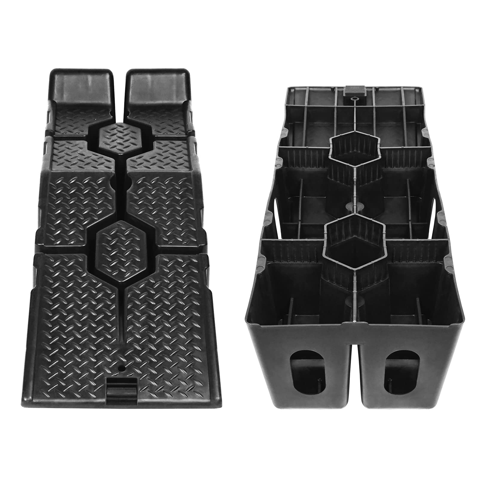 LZQ Set di 2 rampe di carico in plastica per auto, per carichi pesanti, capacità di carico 2,5 t, con protezione anti-attraversamento, larghezza fino a 330 mm