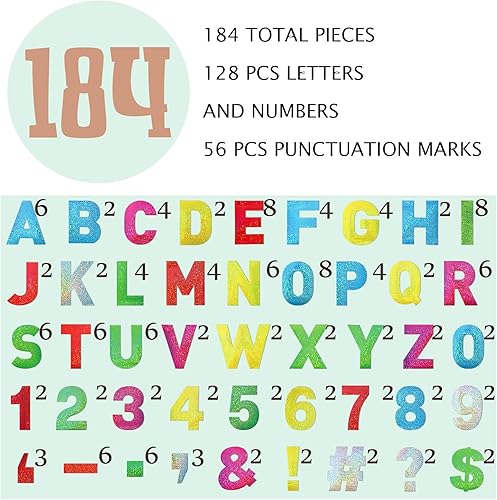Miniatura 3 de Seajan 184 calcomanías de letras grandes de 6 pulgadas, de vinilo, letras del alfabeto, números, autoadhesivas, letras grandes, letras grandes,
