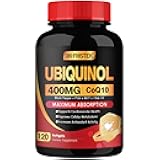 DRFOSTER Coq10 400mg Softgels Ubiquinol - Co Q 10 Supplement Coenzyme q10 Cq10 400mg Plus Vitamin E, PQQ, Black Pepper for Heart Health, 120 Counts