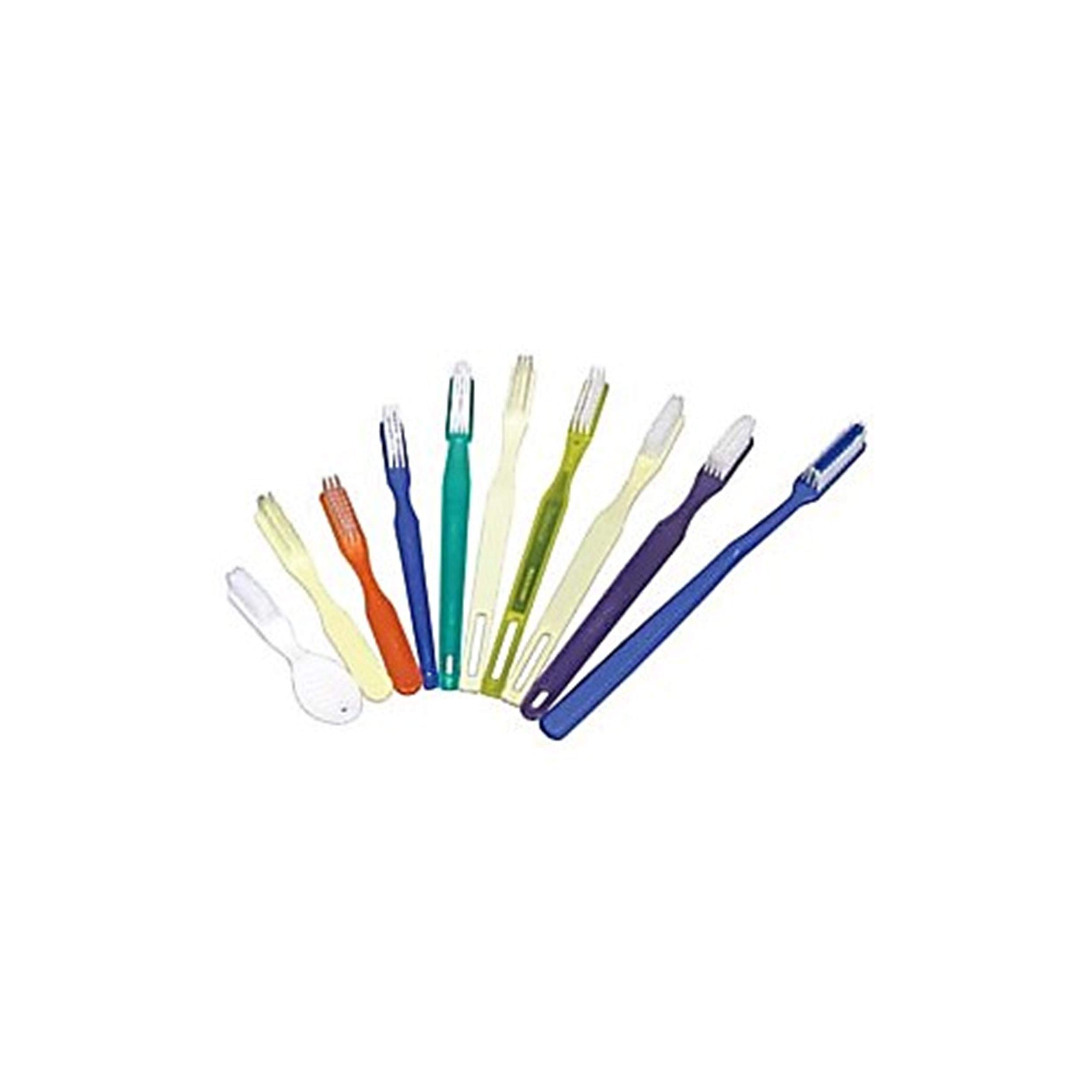 Dukal DUK TB29 Dawnmist Toothbrush, 30 Tuft, Yellow Handle, Rounded White Nylon Bristles (Pack of 1440)