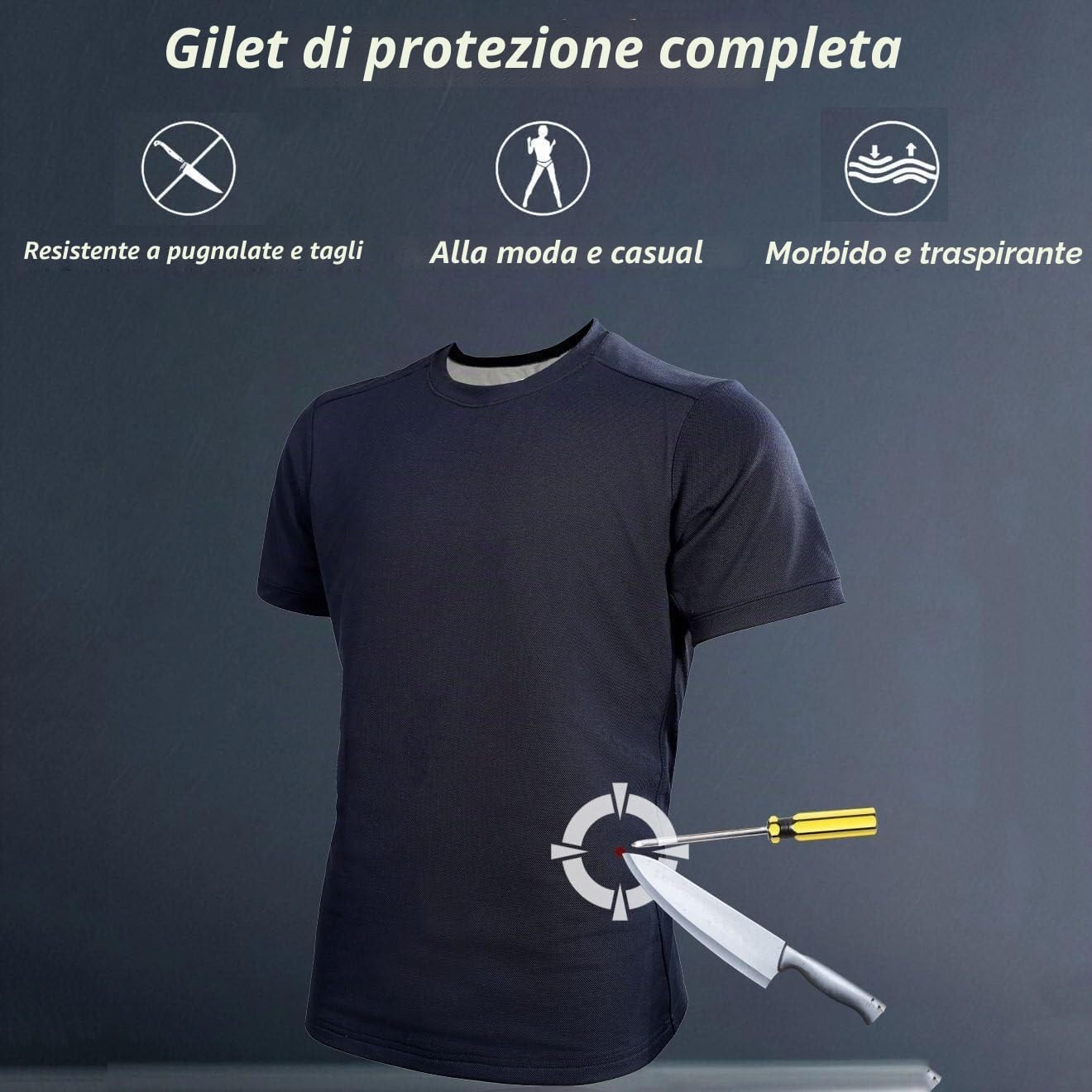Indumenti anti-pugnalata a 5 livelli for proteggere la sicurezza personale, gilet protettivi, gilet di sicurezza(L)