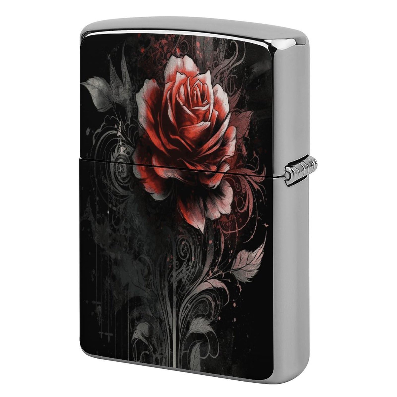 Fodpand Style Flat Rose Metal Lighter Case Cover Lighter Sleeve