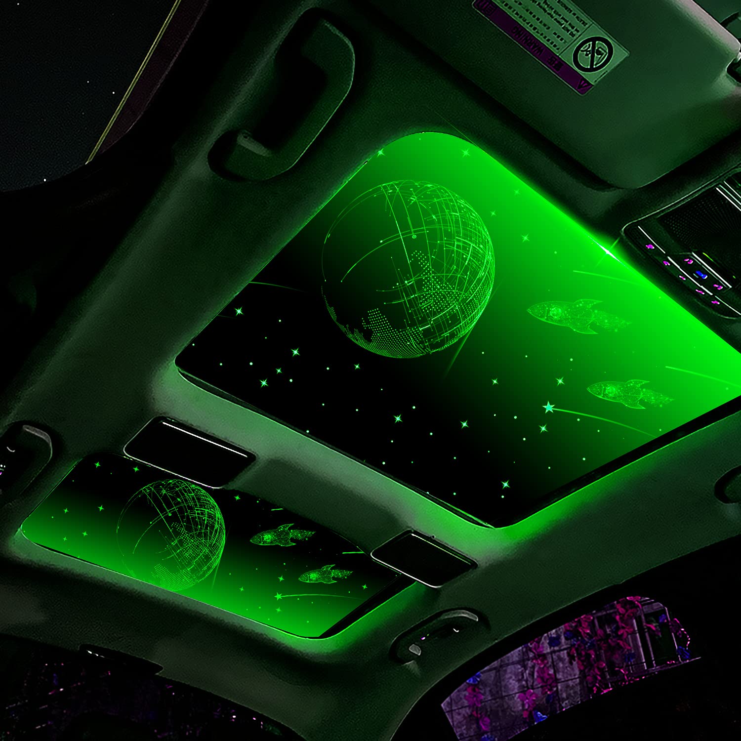 AMKI Interior Car Lights,LED Starry Flim Light with High 7 Color Auto Changing,DIY Sized and Compatible for All Car and Skylights