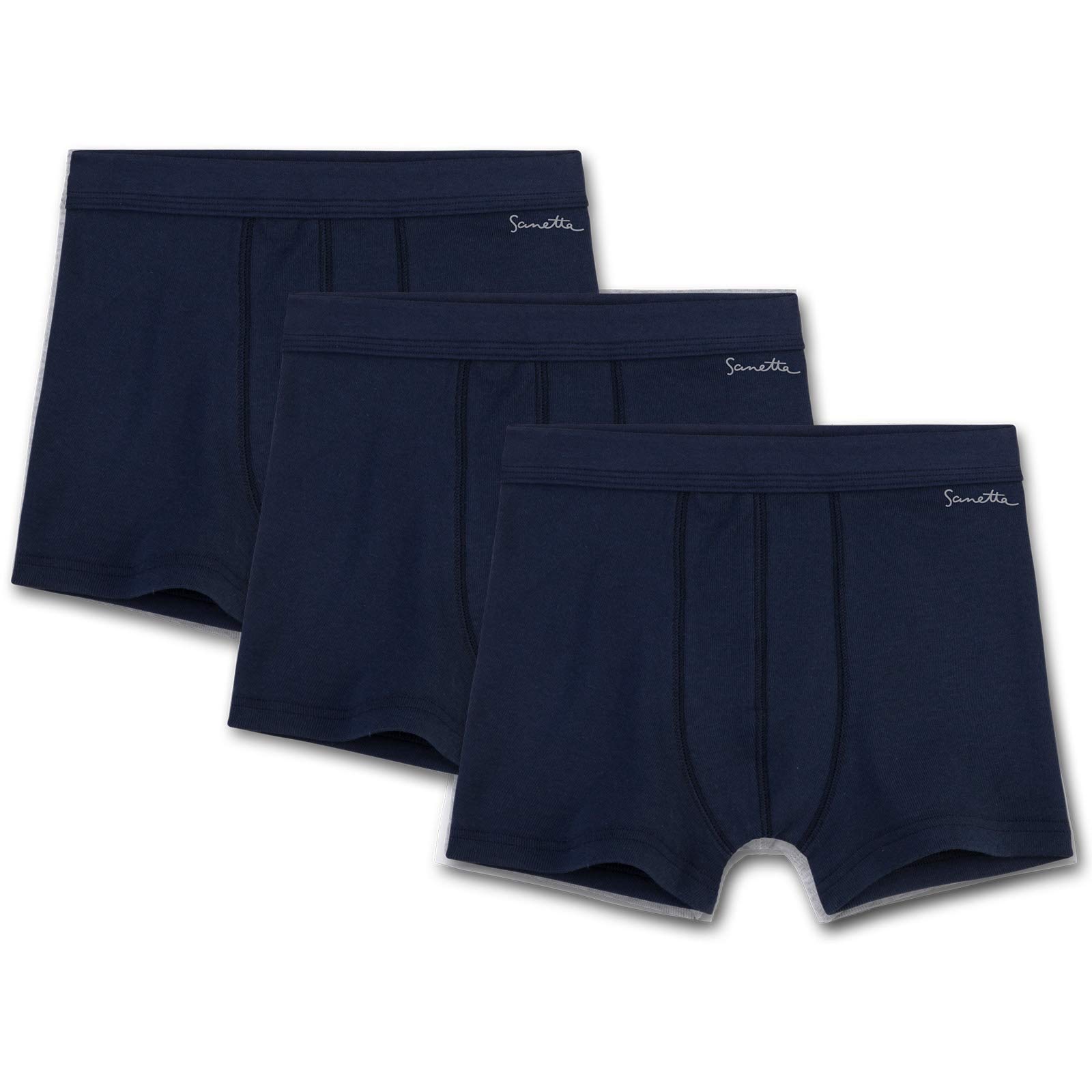 Sanetta Ragazzi Pantaloncini 3er Pacco - Pantaloni, Mutande, Cotone Organico, 104-176, Grigio Chiaro