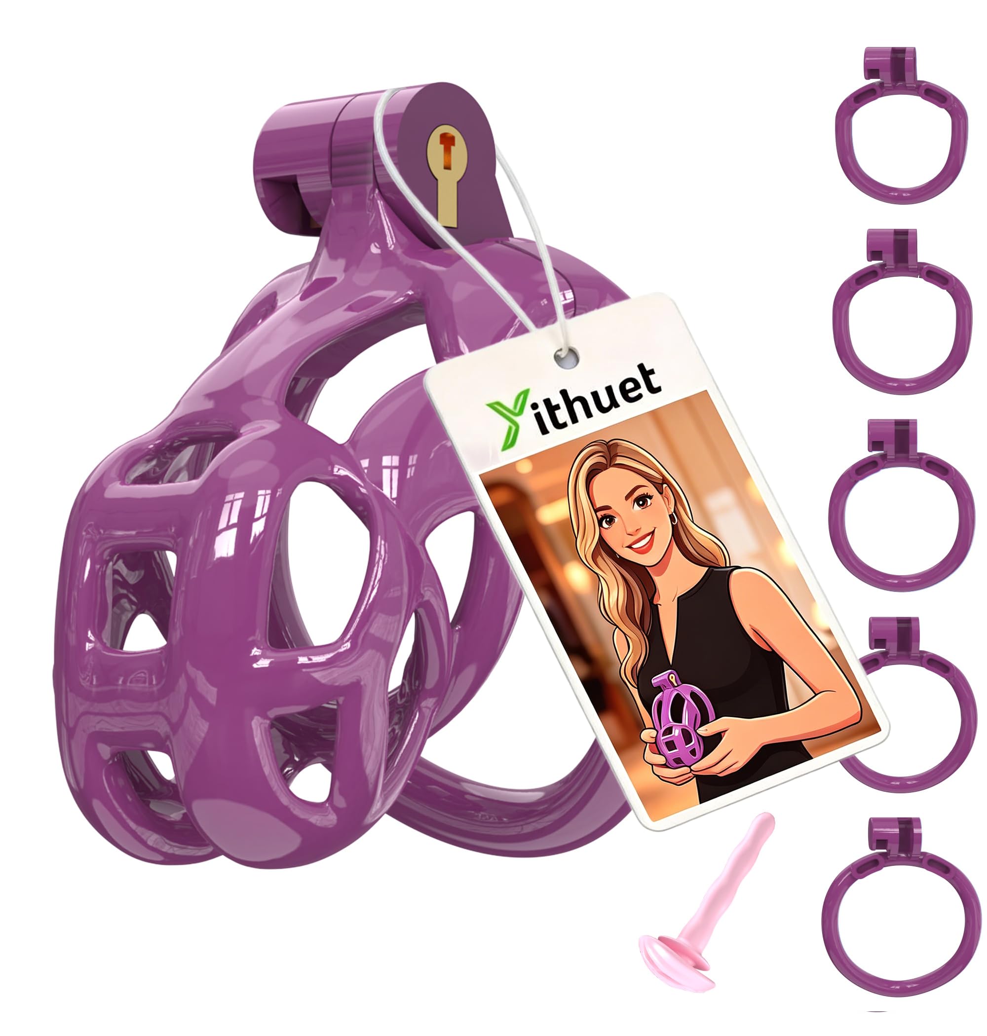 3D Printed Cobra Chastity Device 1.0 Purple Discreet Packaging S Purple