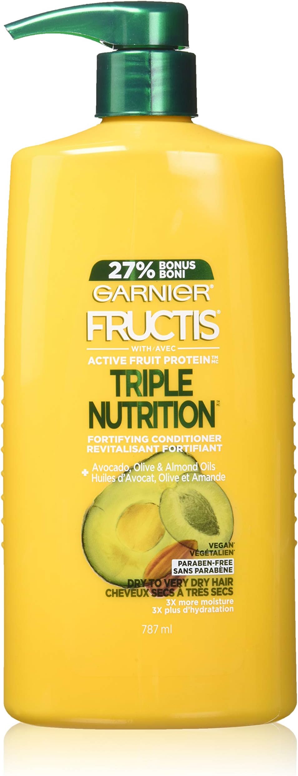 Fructis triple nutrition fortifying conditioner with avocado, olive & almond oils, 787ml