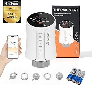 SALCAR Smart Radiator Thermostat Smart WiFi Thermostat Heating Compatible with Amazon Alexa & Google Home Programmable Hea…