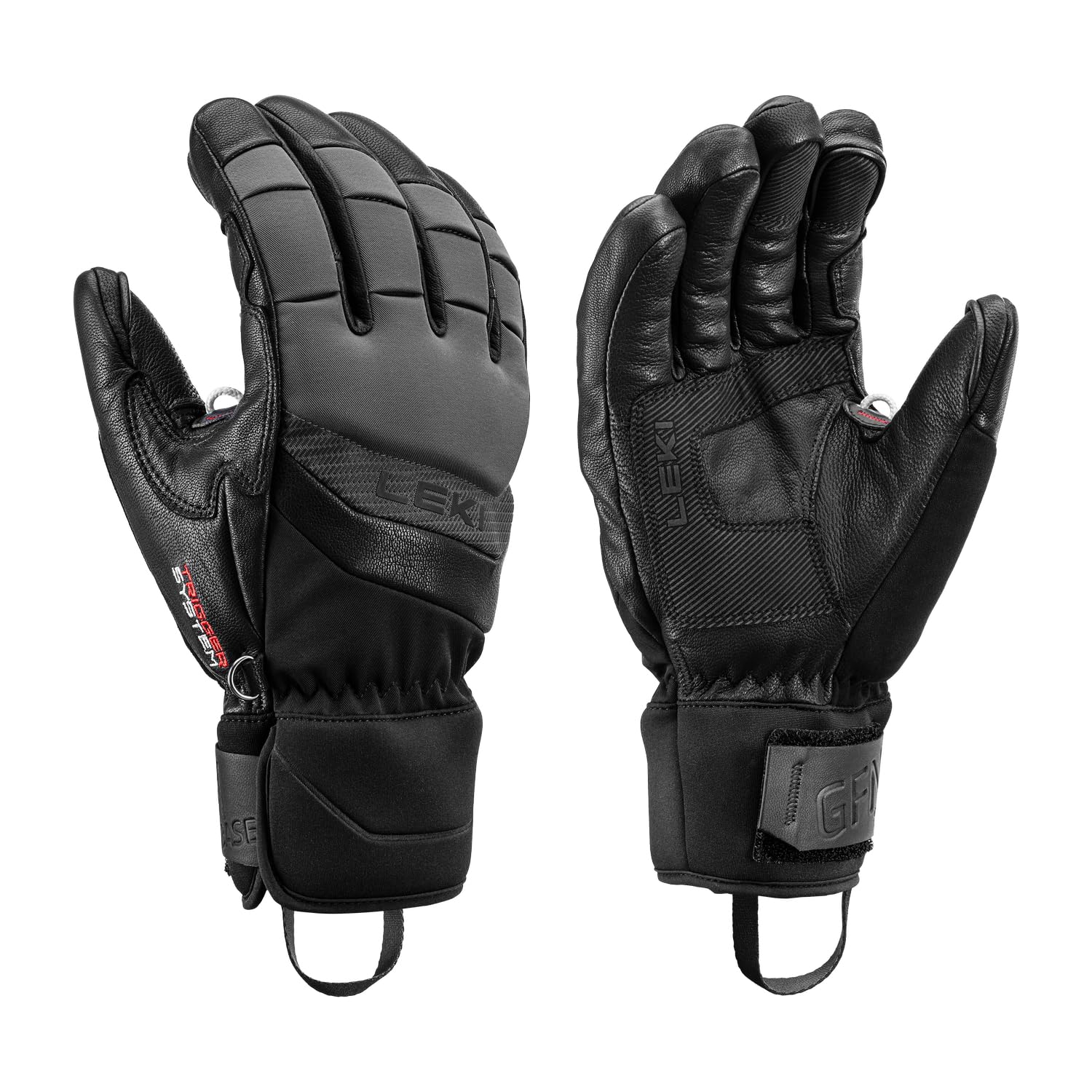 LEKI Griffin Base 3D - Guantes para Hombre, Color Negro y Grafito, Talla 9