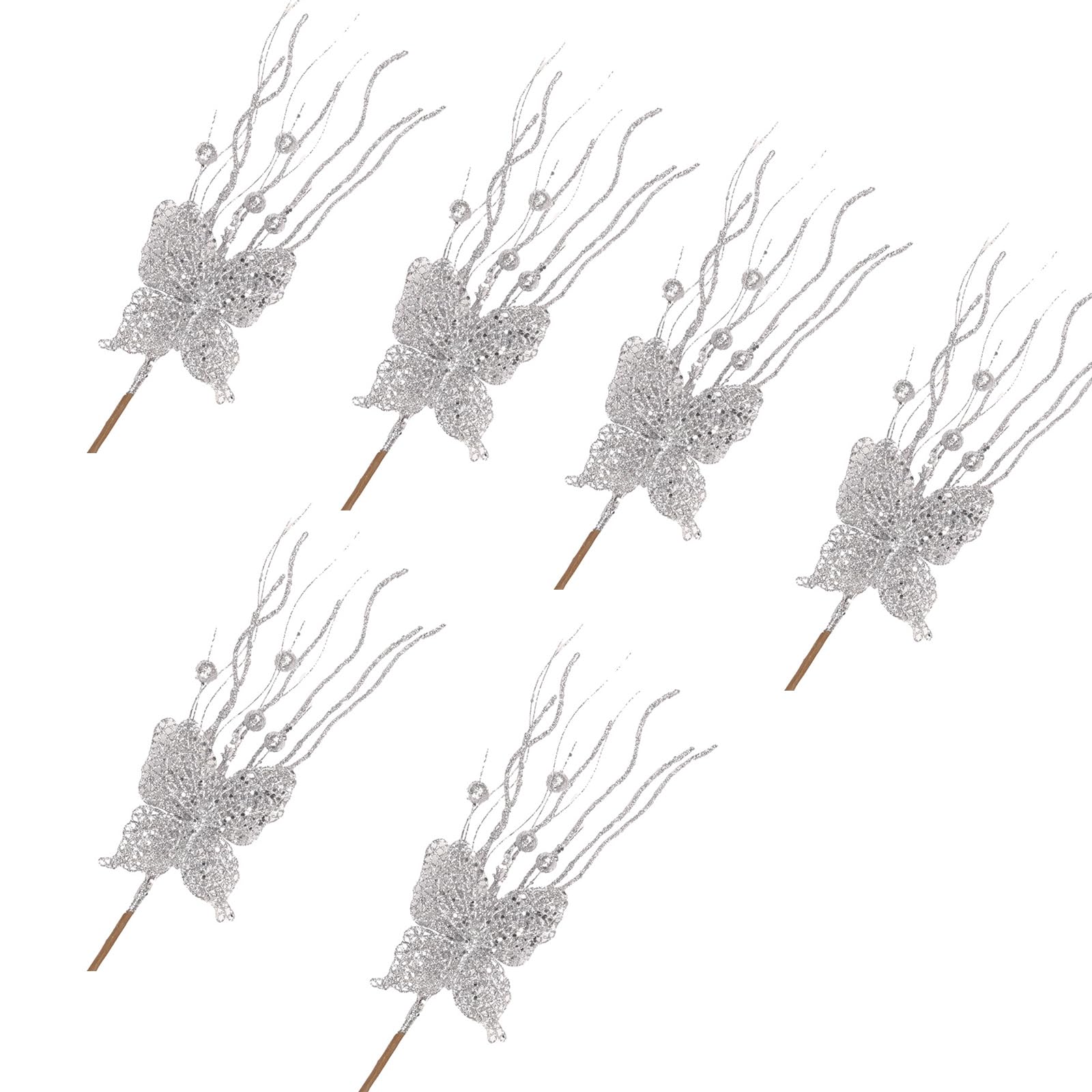 OSNIYAW 6Pcs Artificial Berries Stems 17.7'' Artificial Branch Christmas Holly Branch for Weddding Decoration Holiday Ornament