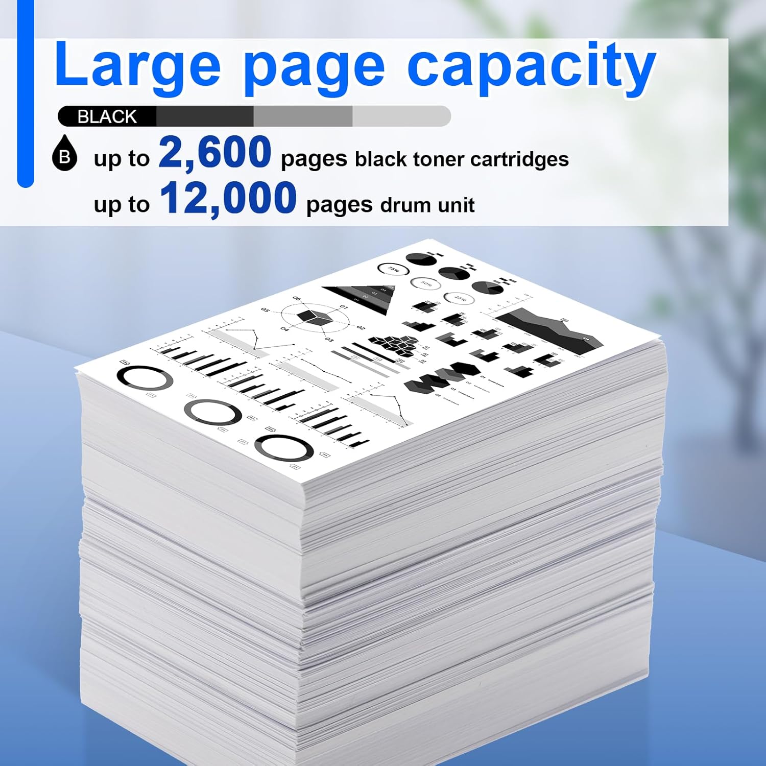 NineLeaf TN660 Toner Cartridge DR630 Drum Unit Set Compatible for TN--660 TN630 DR-630 Work with Brother HL-L2300D L2320D MFC-L2740DW L2720DW DCP-L2540DW Printer - High Yield,Black (1 Toner,1 Drum) - Image 3