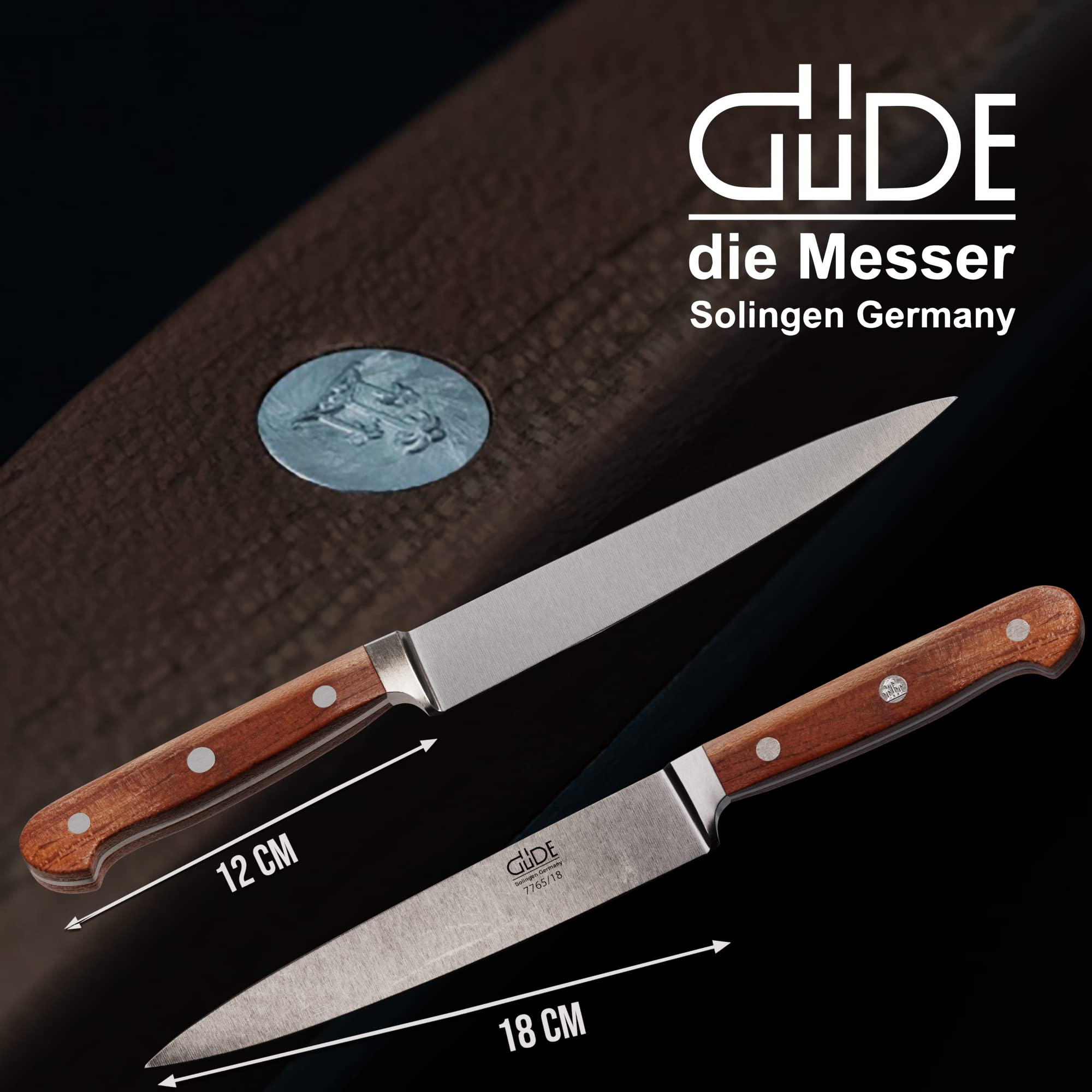 GÜDE Solingen Tradition - Nóż do filetowania, kuty, 18 cm, drewno śliwkowe, F.GÜDE, Ręcznie robiony w Niemczech