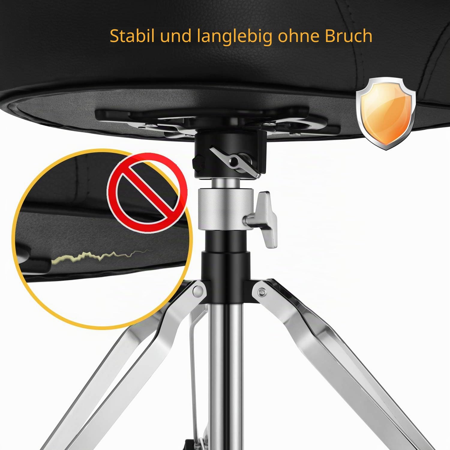 Donner Verstellbarer Schlagzeughocker gepolsterter Drummersitz Drumhocker Moto Seat