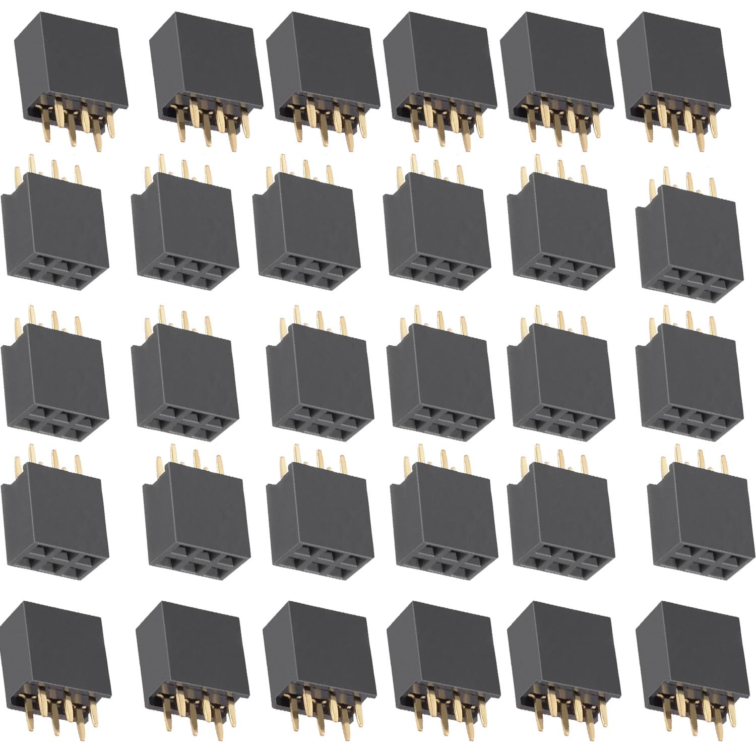 Snapklik.com : 2.54mm 2x3Pin Female Pin Headers Double Rows Row Female ...