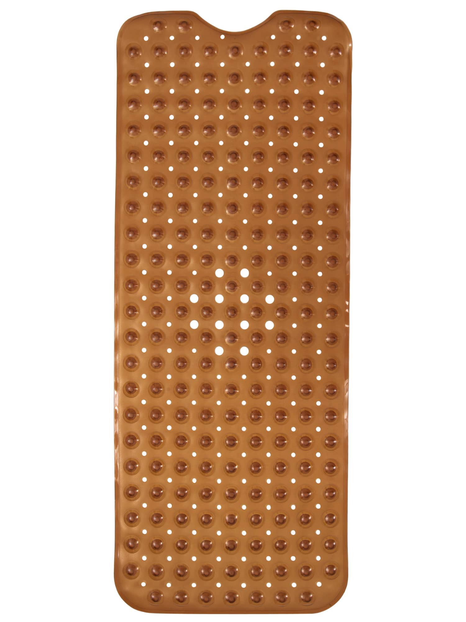 ENKOSI Non-Slip Bath Mat and Shower Mat 40x16 Extra Long, Clear Brown