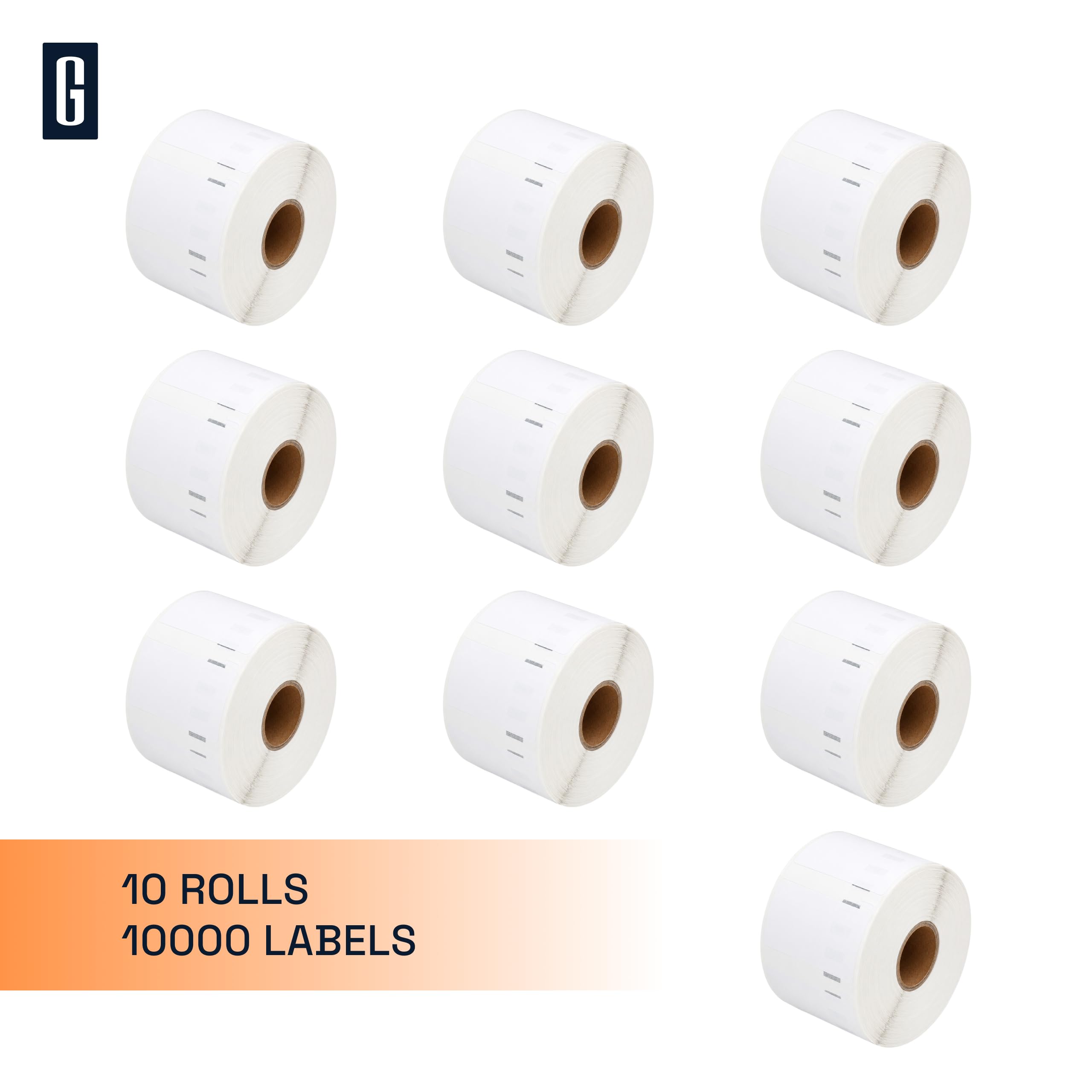 GROF 10 rotoli 11354 etichette 57 x 32 mm - 1.000 etichette per rotolo, 10 rotoli (10.000 etichette) - Etichette termiche per indirizzi per ufficio e spedizione