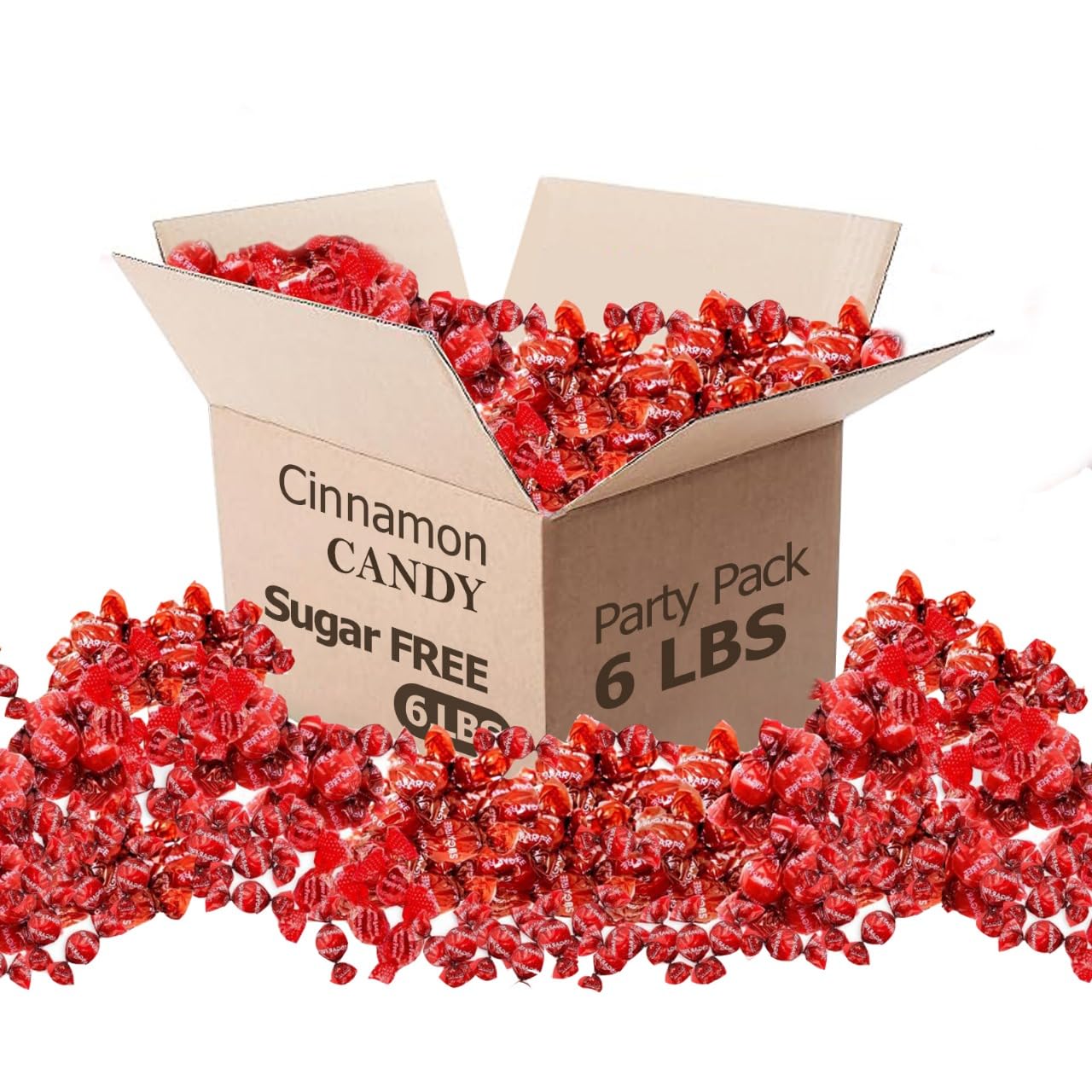 Sugar Free Cinnamon Hard Candy - 6 Pound Individually Wrapped Diabetic and Keto Friendly Cinnamon Disc – Low-Calorie