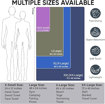 APEXUP Microfiber Travel Towel, Ultra Absorbent Quick Dry Towels, Lightweight Gym Sports Camping Towel for Workout, Yoga, Beach, Shower, Swimming (4824, Army Green)