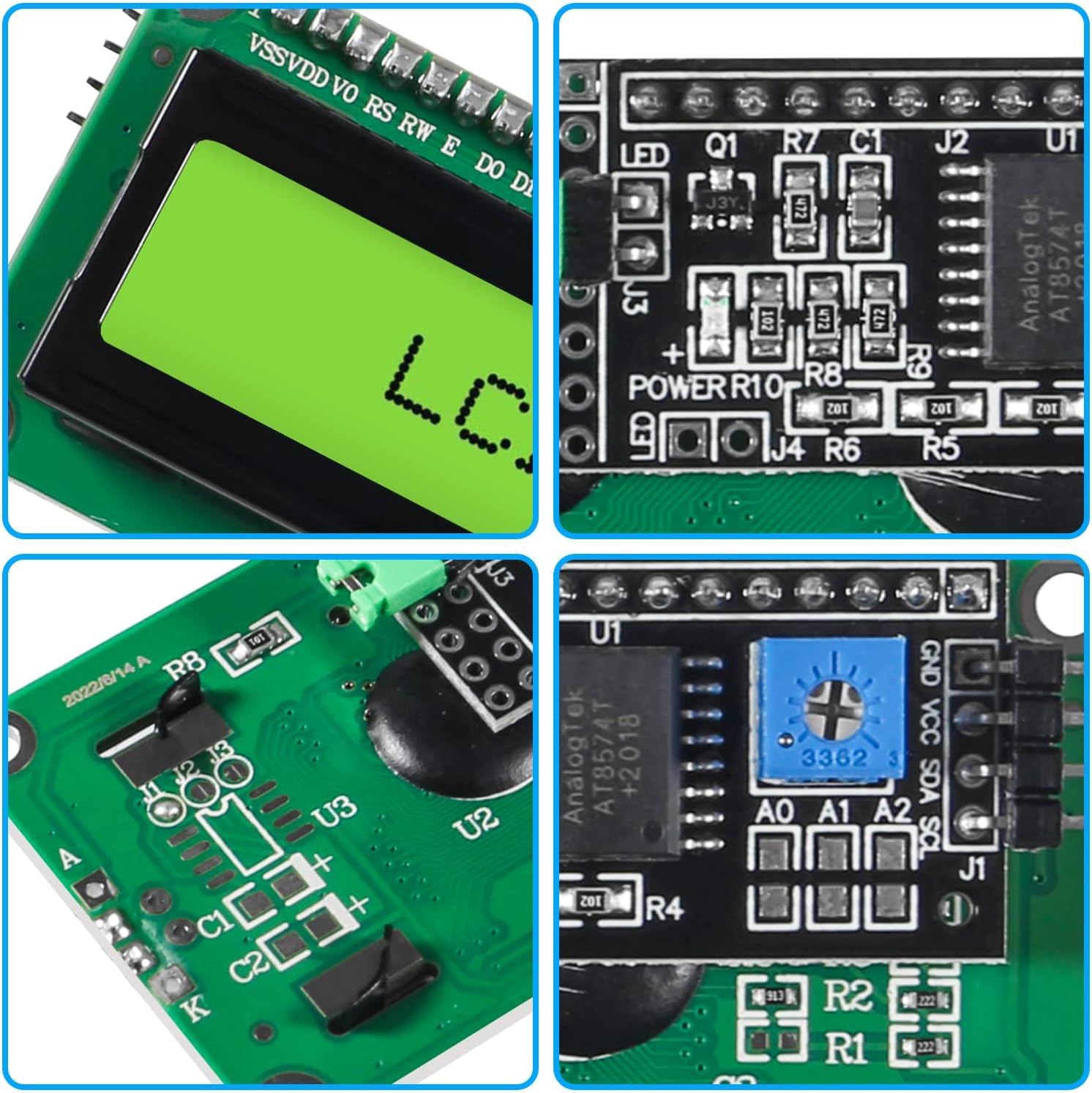 Buy DWEII 5-Pack I2C 1602 LCD Display Module 16X2 Character Serial ...