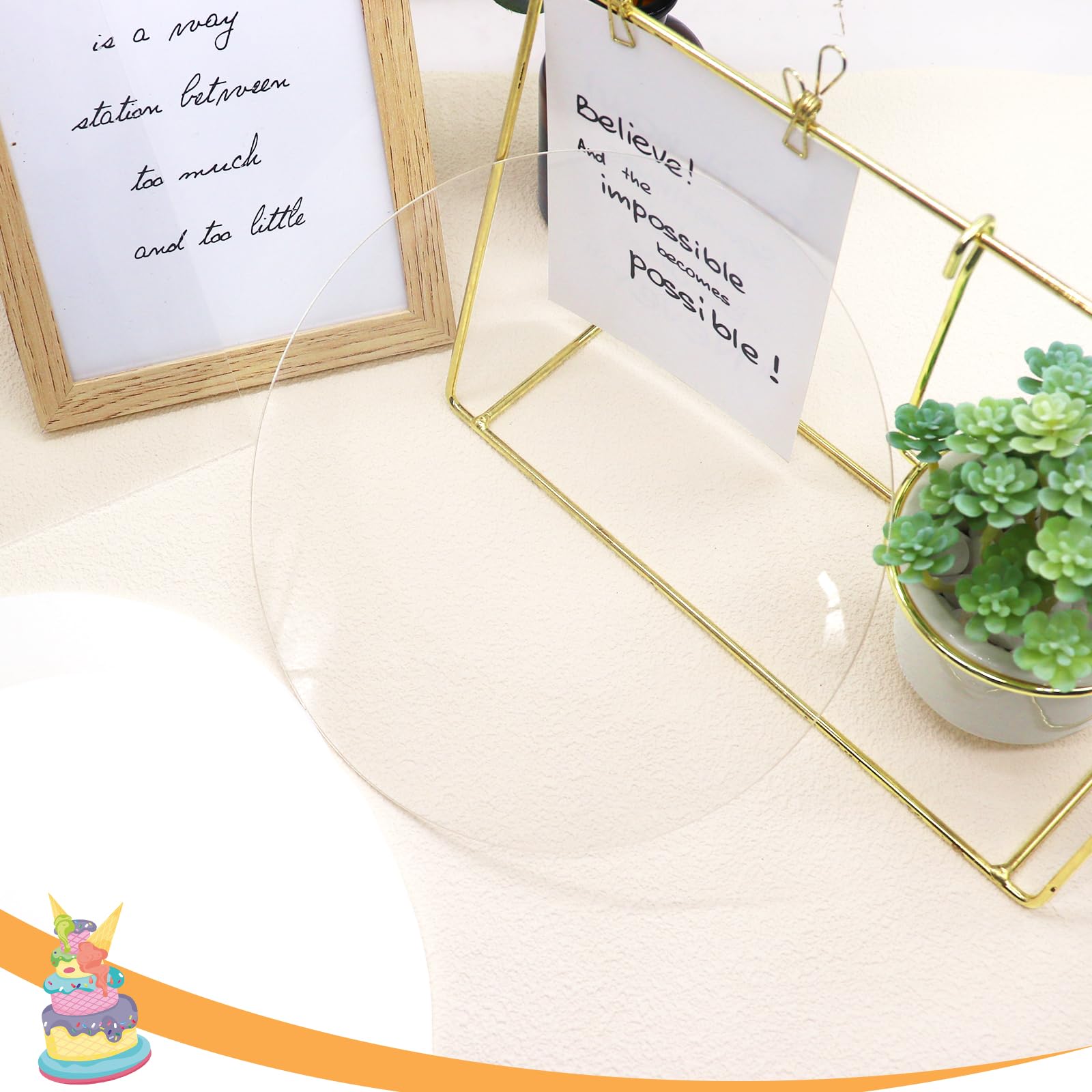 Ronde Taartplaat 28 Cm DIY Cake Onderlegger Nchdewui 4 Stück Acryl Cake Board, Cakeboard Rund 4 Stuks Taartonderlegger Serveerplaat Herbruikbare Taartonderleggers