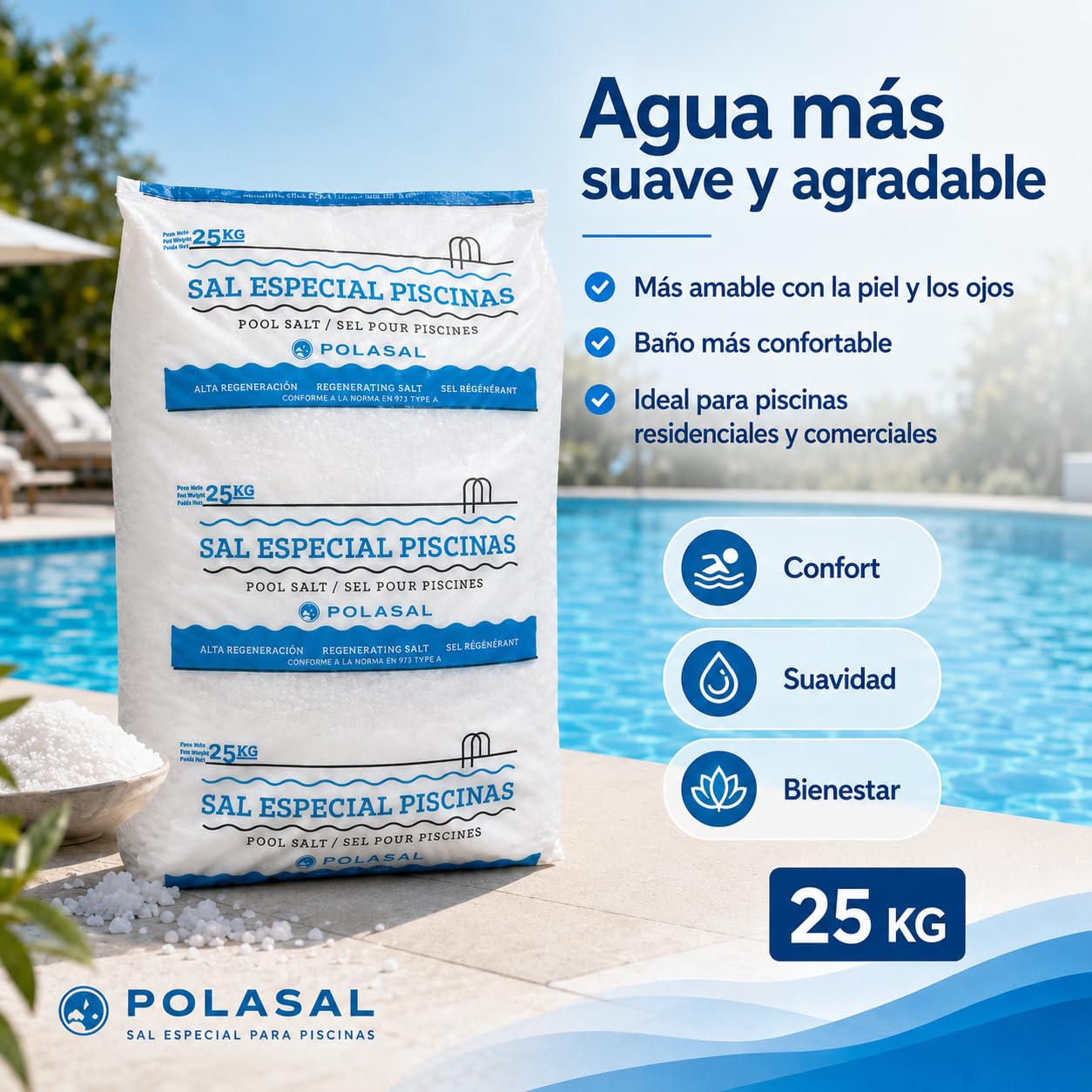 Sal Marina Piscinas CLORACIÓN Salina Saco de 25 kg
