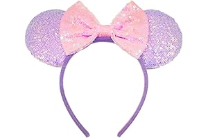 Purple Minnie Mouse Ears Glitter Headband