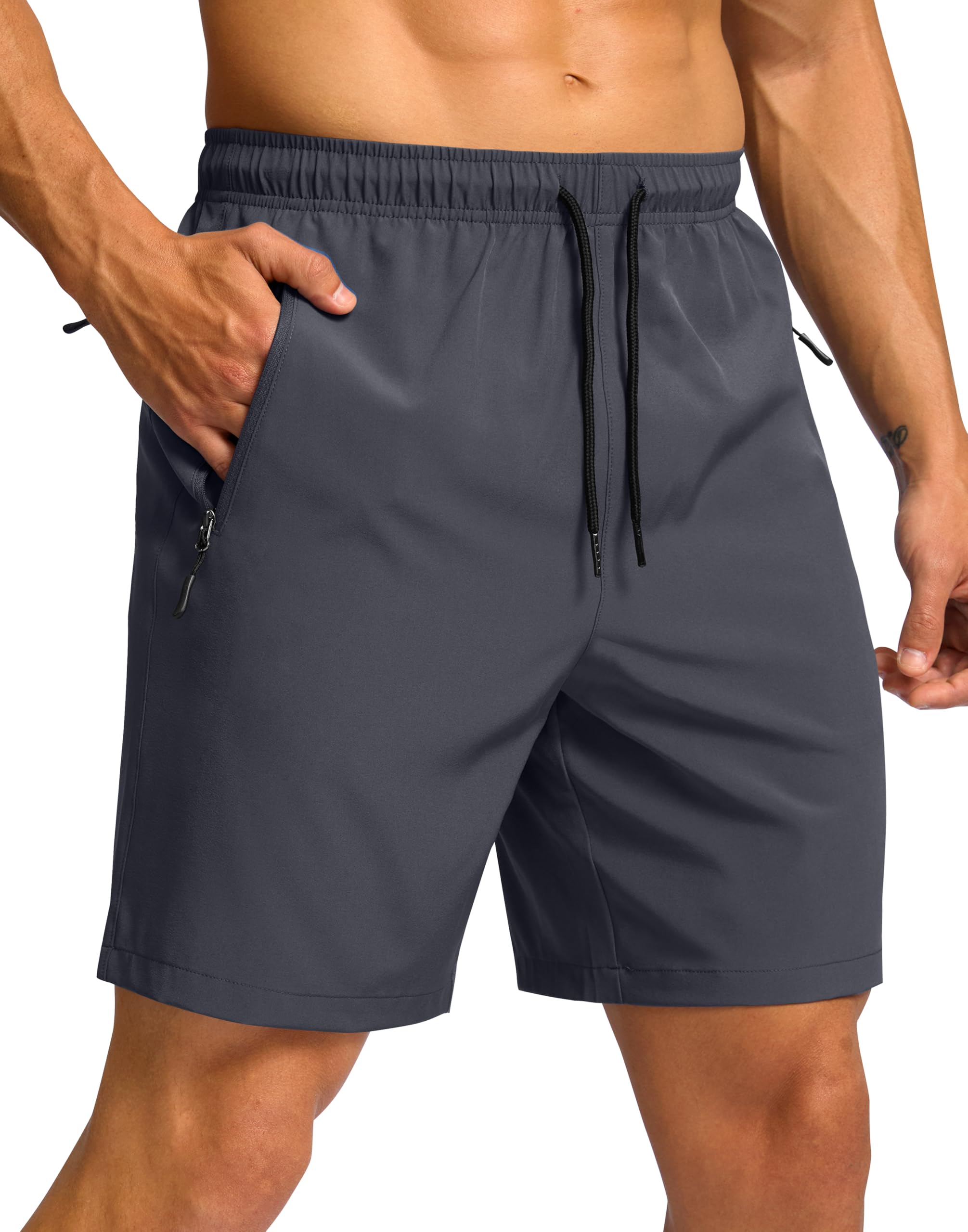 G Gradual Men's Hiking Shorts 7"/9" Lightweight Athletic Shorts for Men Quick Dry Stretch Casual Shorts with 3 Zipper Pockets